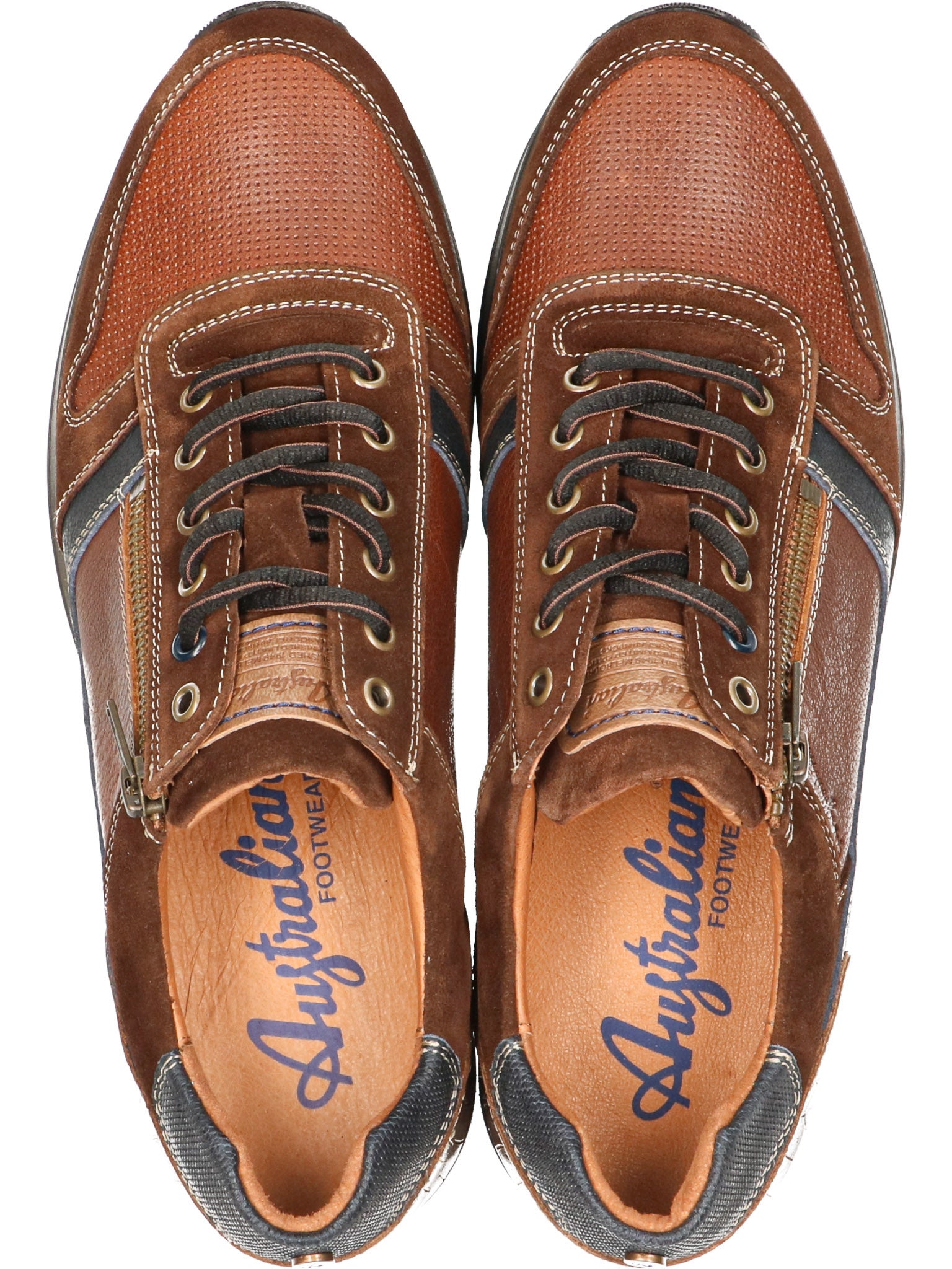 'Browning' herrsneakers med bred passform (H) med snörning - bruna