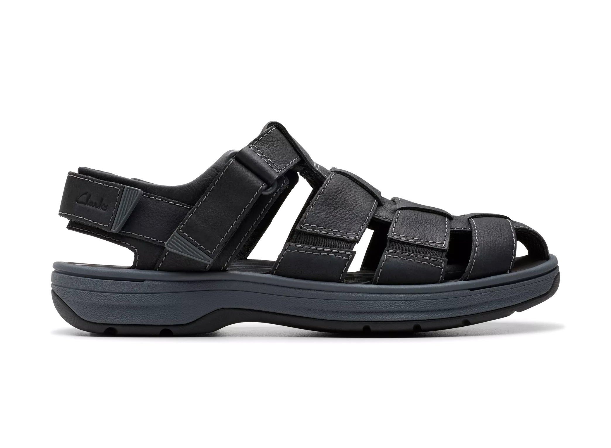 'Saltway Cove' men's semi-closed sandal - black