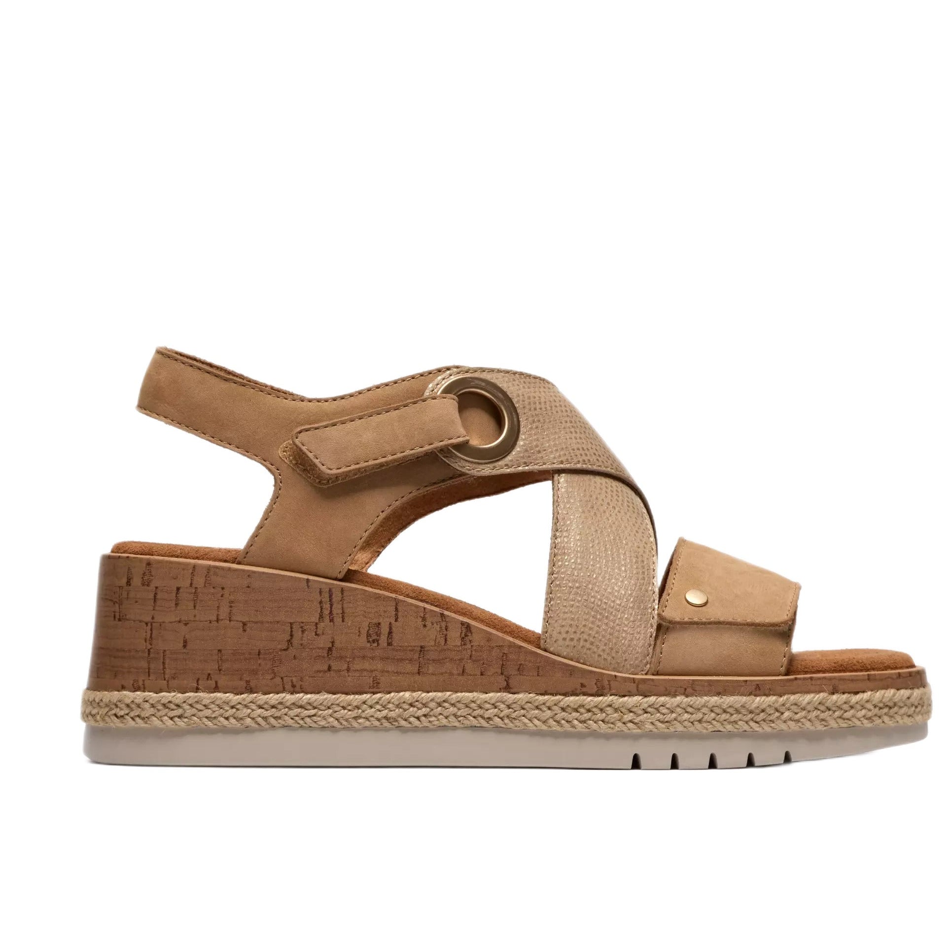 Sandalia con cuña para mujer 'Kidiki Sun' - beige