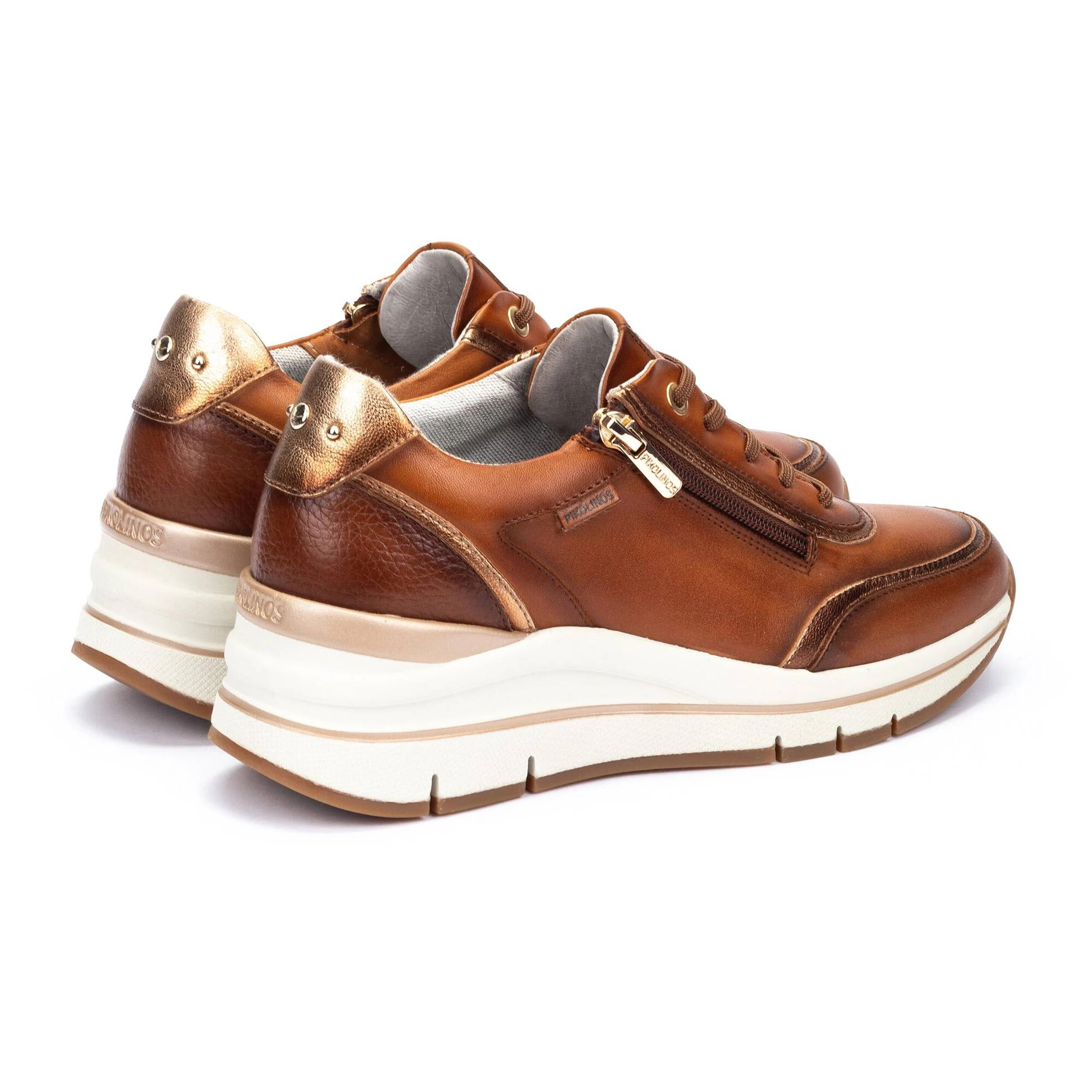 Damessneaker met veters 'Girona' - Bruin