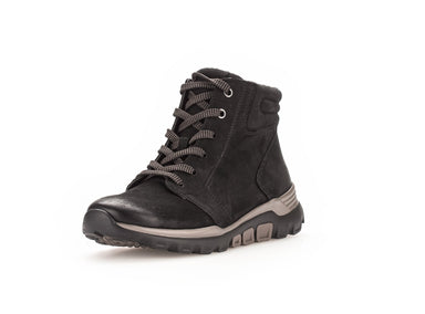 '36.824.47' dames wandelschoenen met vetersluiting - ritslaars - Zwart - Chaplinshoes'36.824.47' dames wandelschoen met vetersluiting en rits - BlackGabor