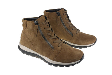 '36.868.35' dames wandelschoenen met vetersluiting - ritslaars - Beige - Chaplinshoes'36.868.35' dames wandelschoen met vetersluiting en ritssluiting - BeigeGabor