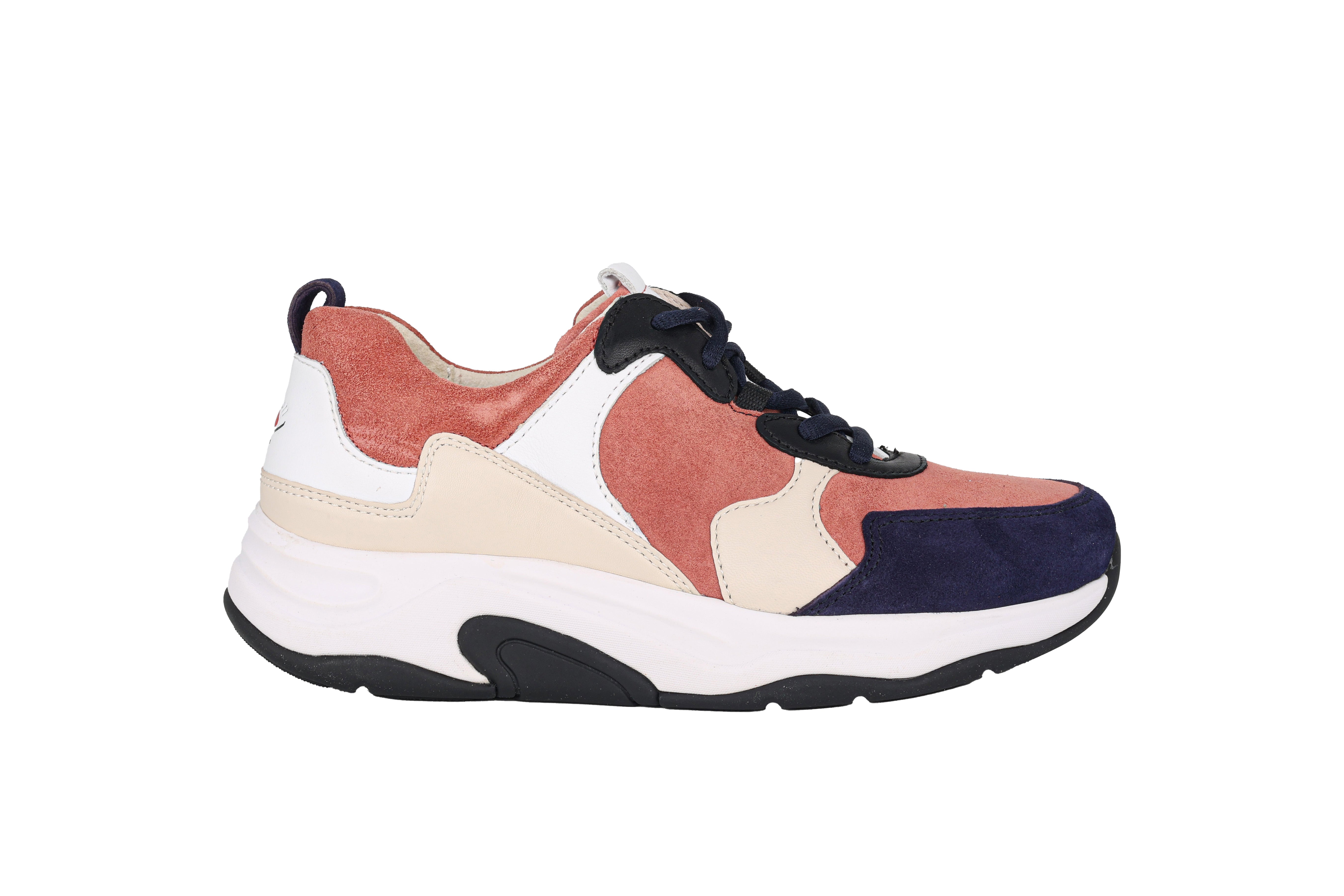 Damskie sznurowane tenisówki na kółkach „46.916.28” – mieszanka czerwono-czarna