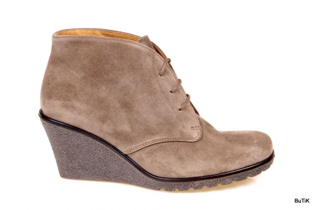 '51.680.12' women's wedge anklelace-up boot - Grey