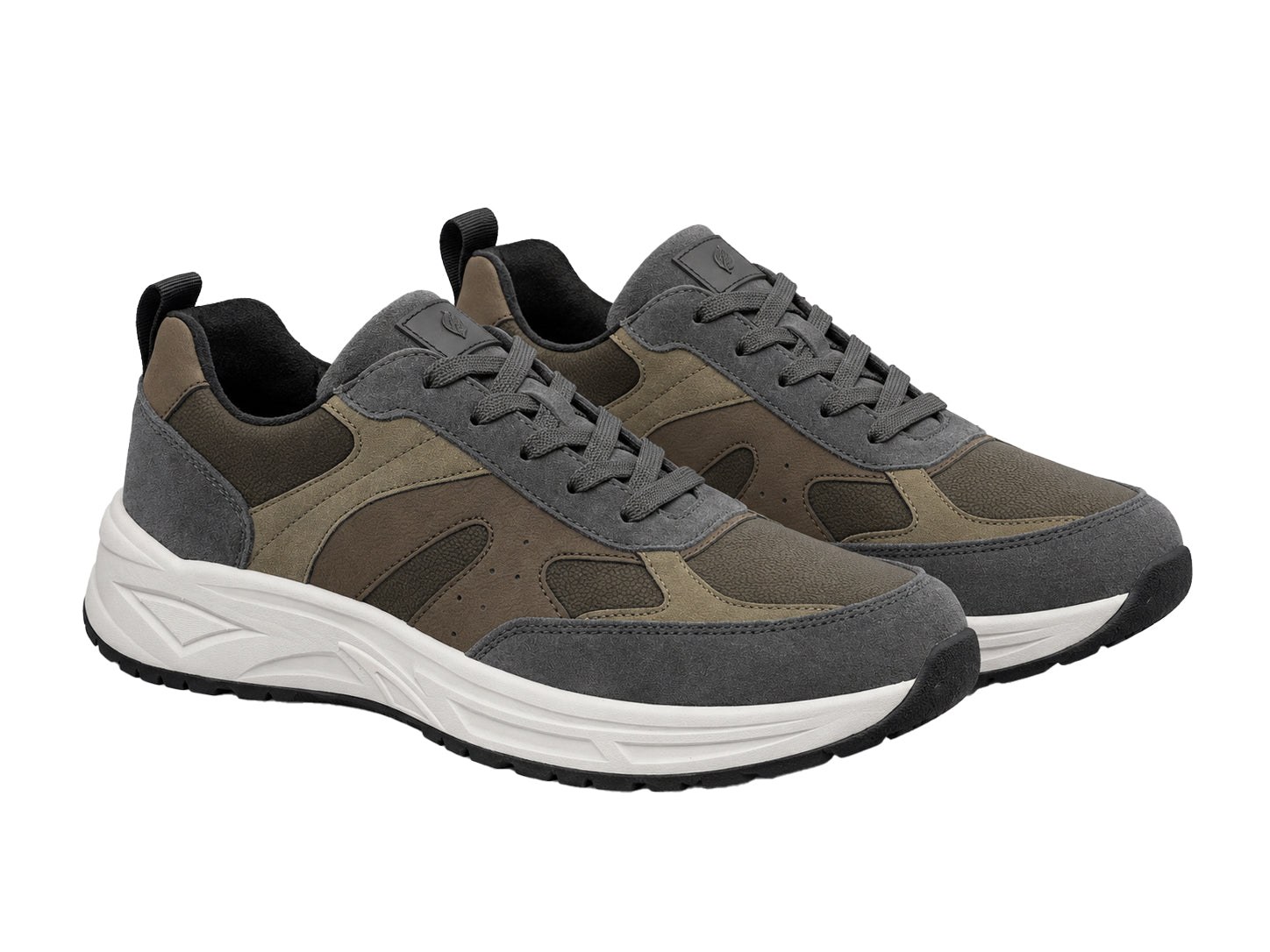 'H-Jack' herensneaker met brede pasvorm (H) en veters - Grijs