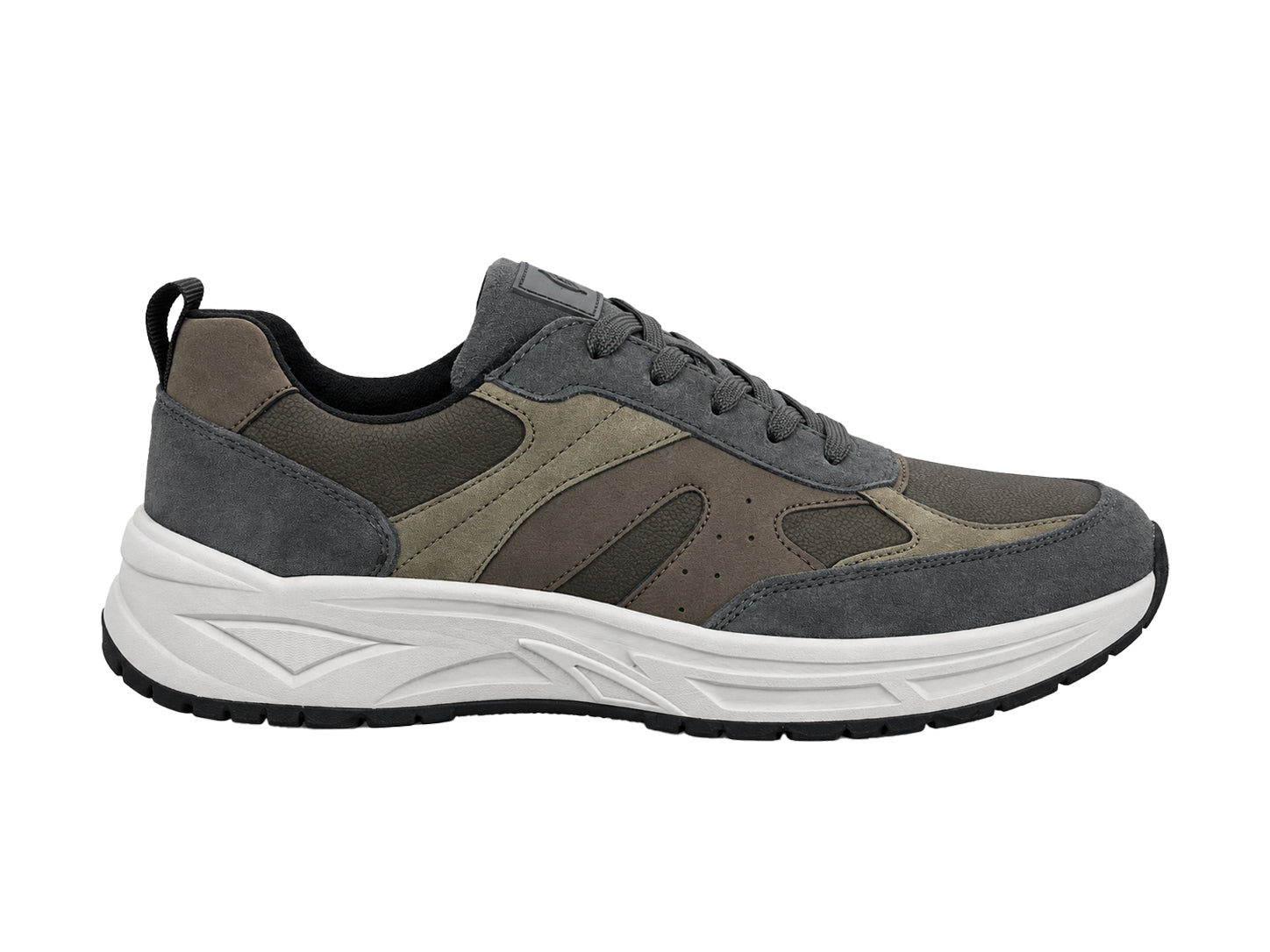 'H-Jack' herensneaker met brede pasvorm (H) en veters - Grijs