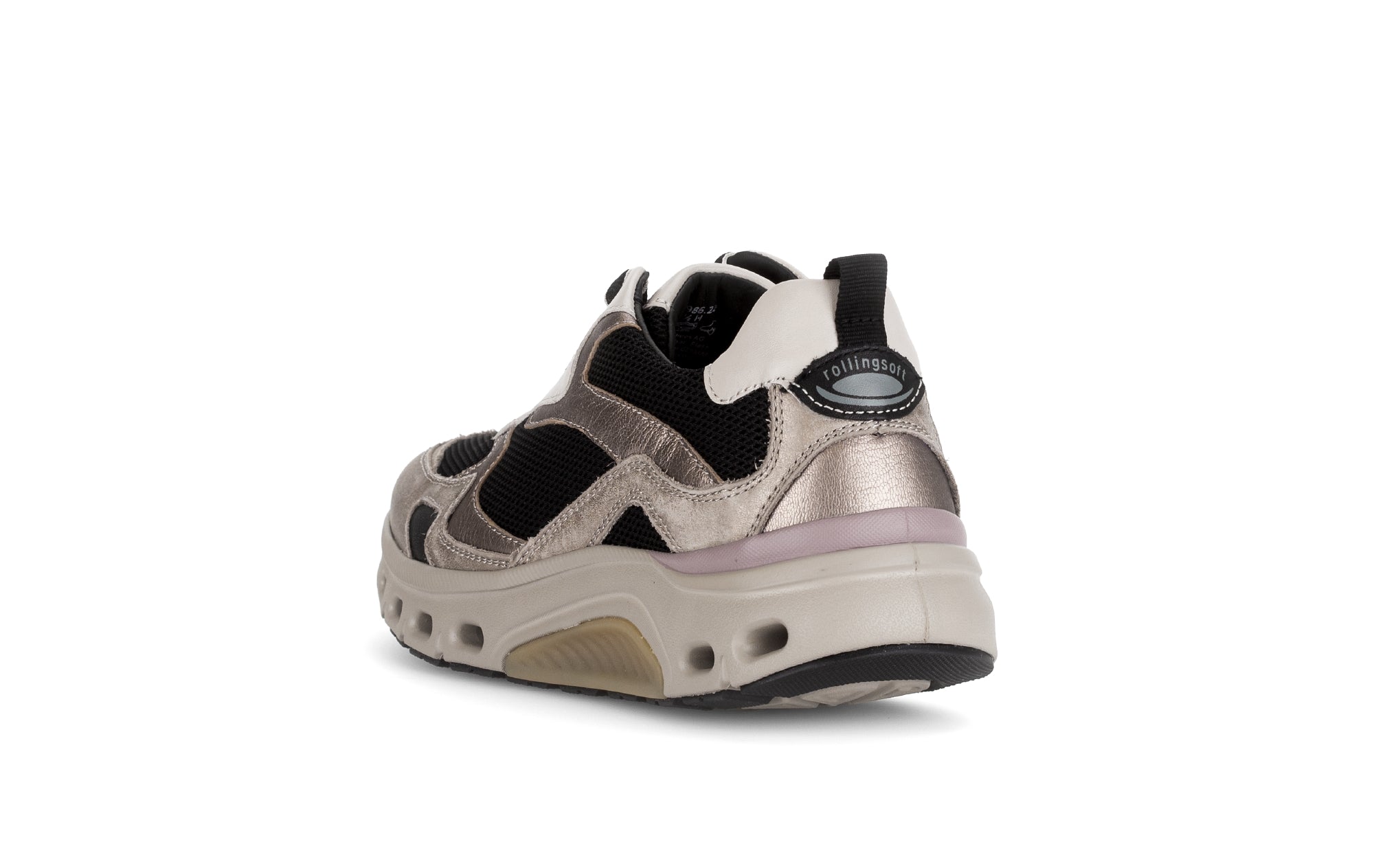 Baskets de marche à roulettes pour femme '76.986.22' - Mélange noir or blanc