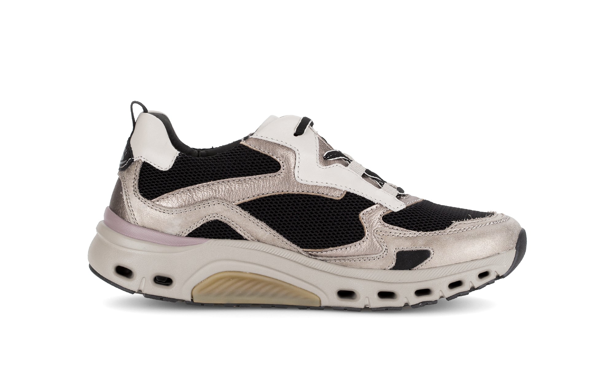 Baskets de marche à roulettes pour femme '76.986.22' - Mélange noir or blanc