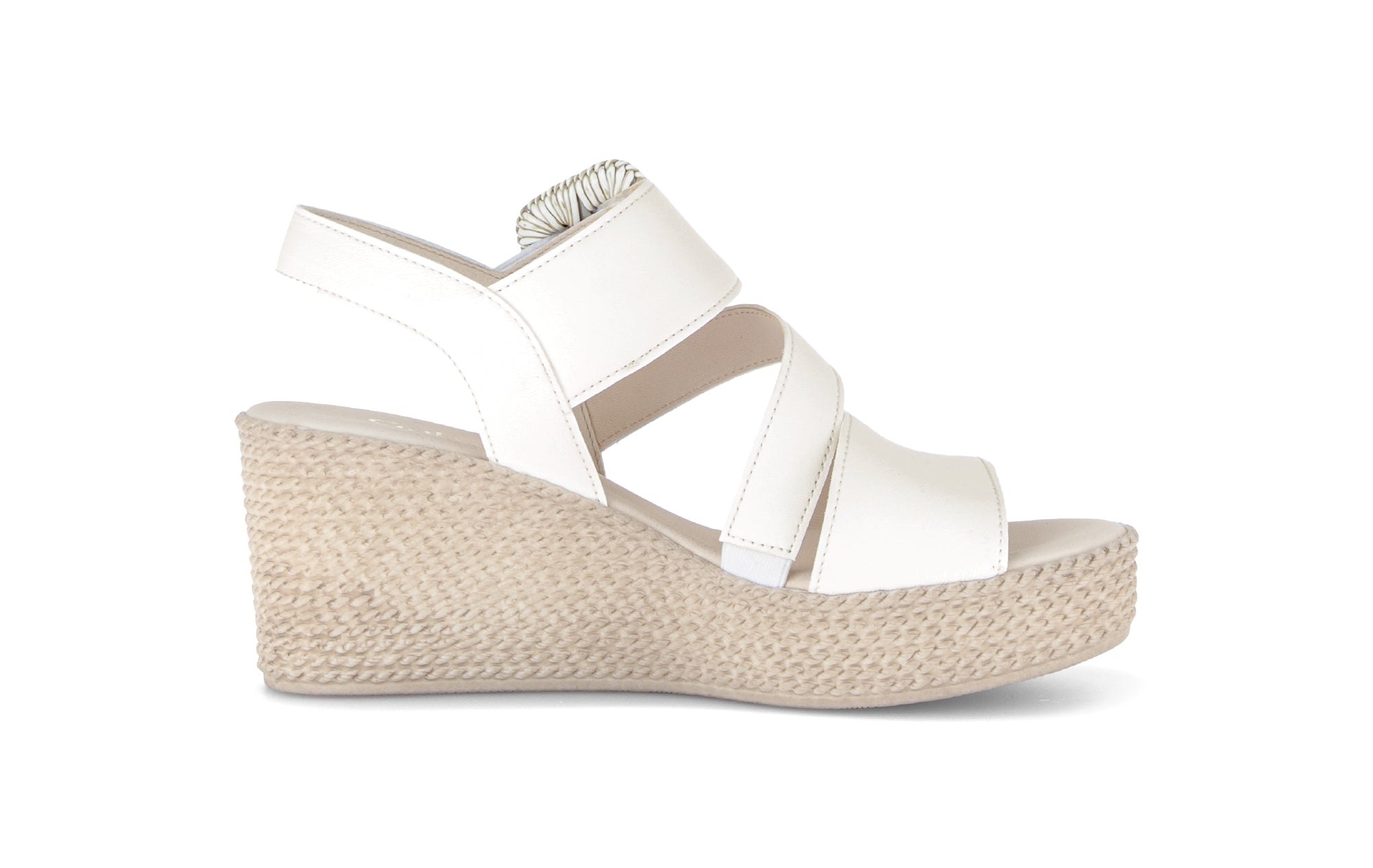 sandalo con zeppa da donna '84.771.20' - bianco