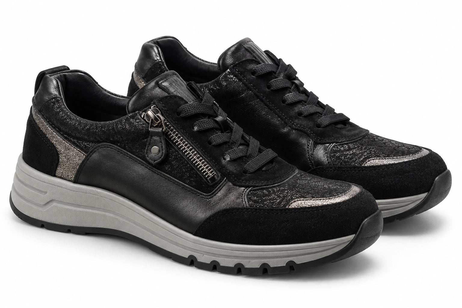 Tênis feminino de corte largo (H) 'H-April' - preto