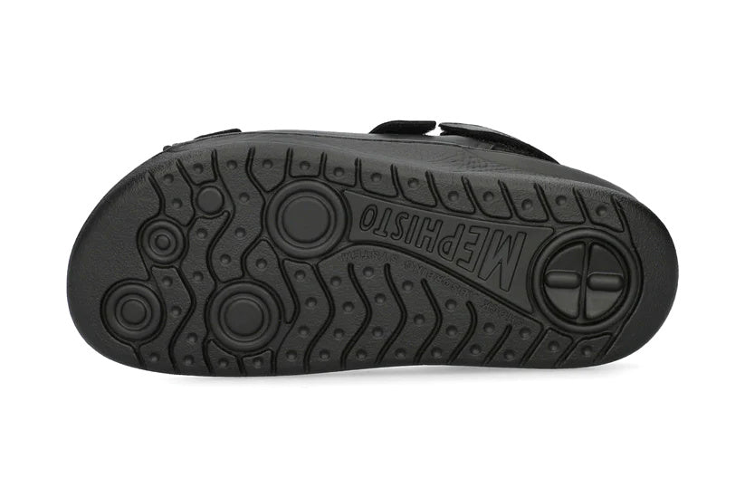 'Valden' sandalia de hombre de corte ancho (H) - negro