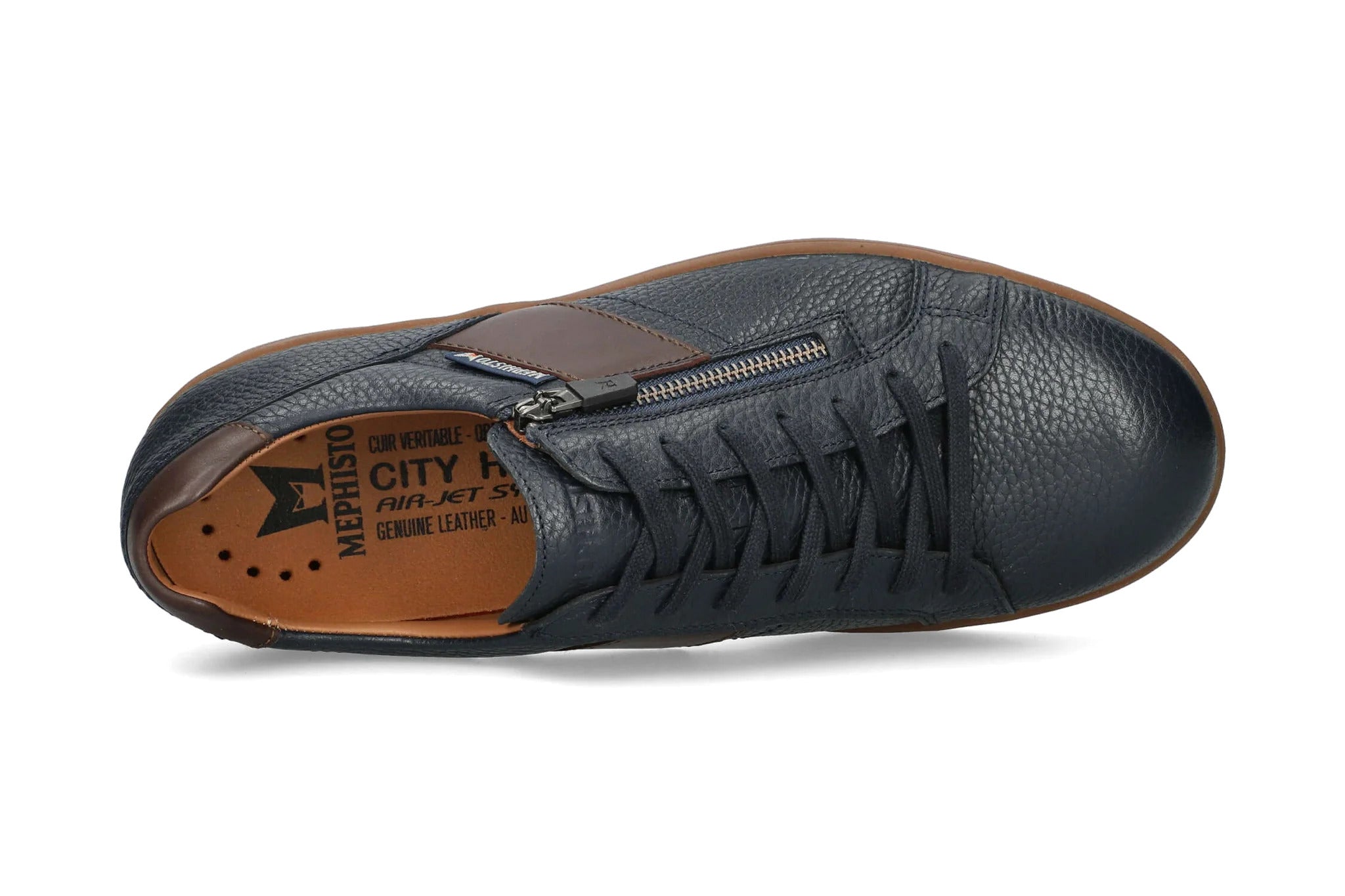 'Henrik' men's lace-zip sneaker - blue