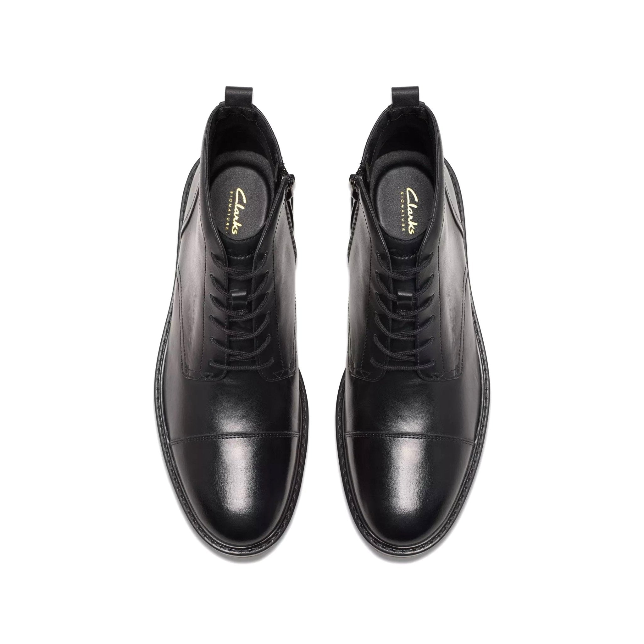 Clarks Men's Aldwin Cap Lace-Zip Ankle Boot – Leather, Flat Heel