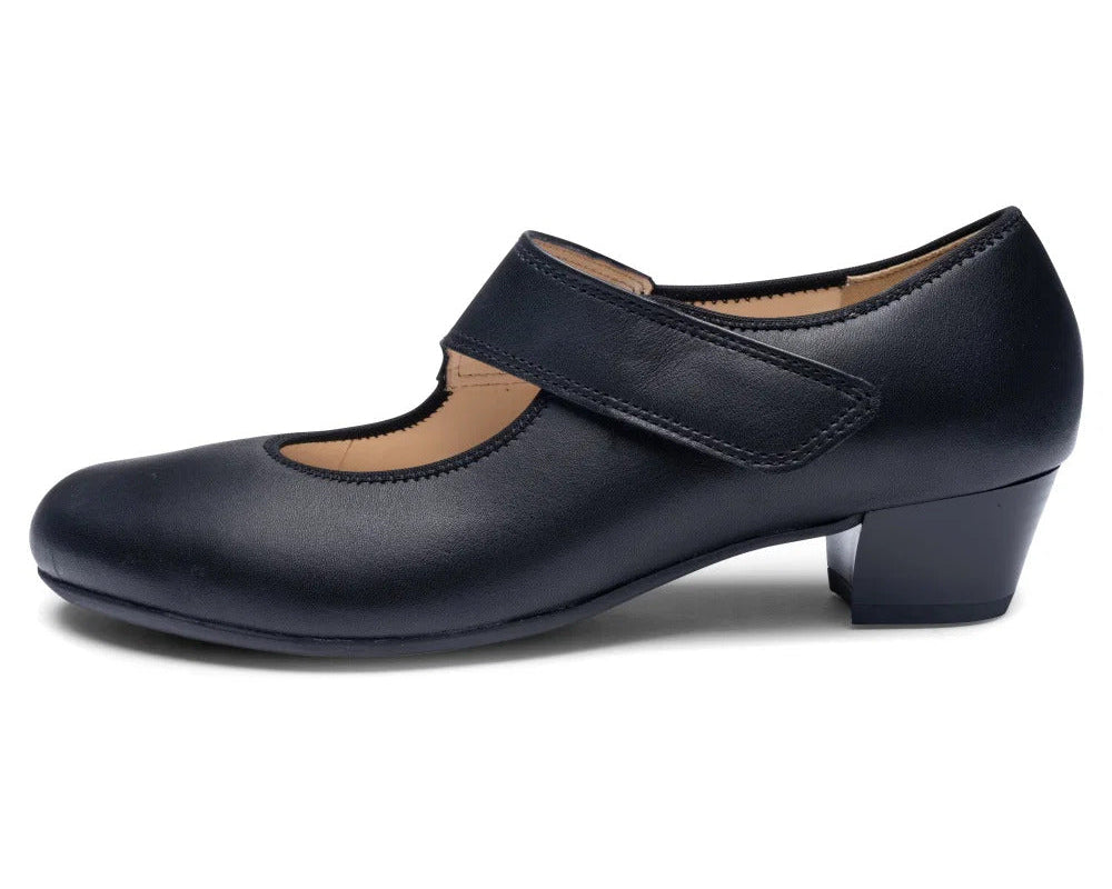 'Catania' women's block heel pump - black