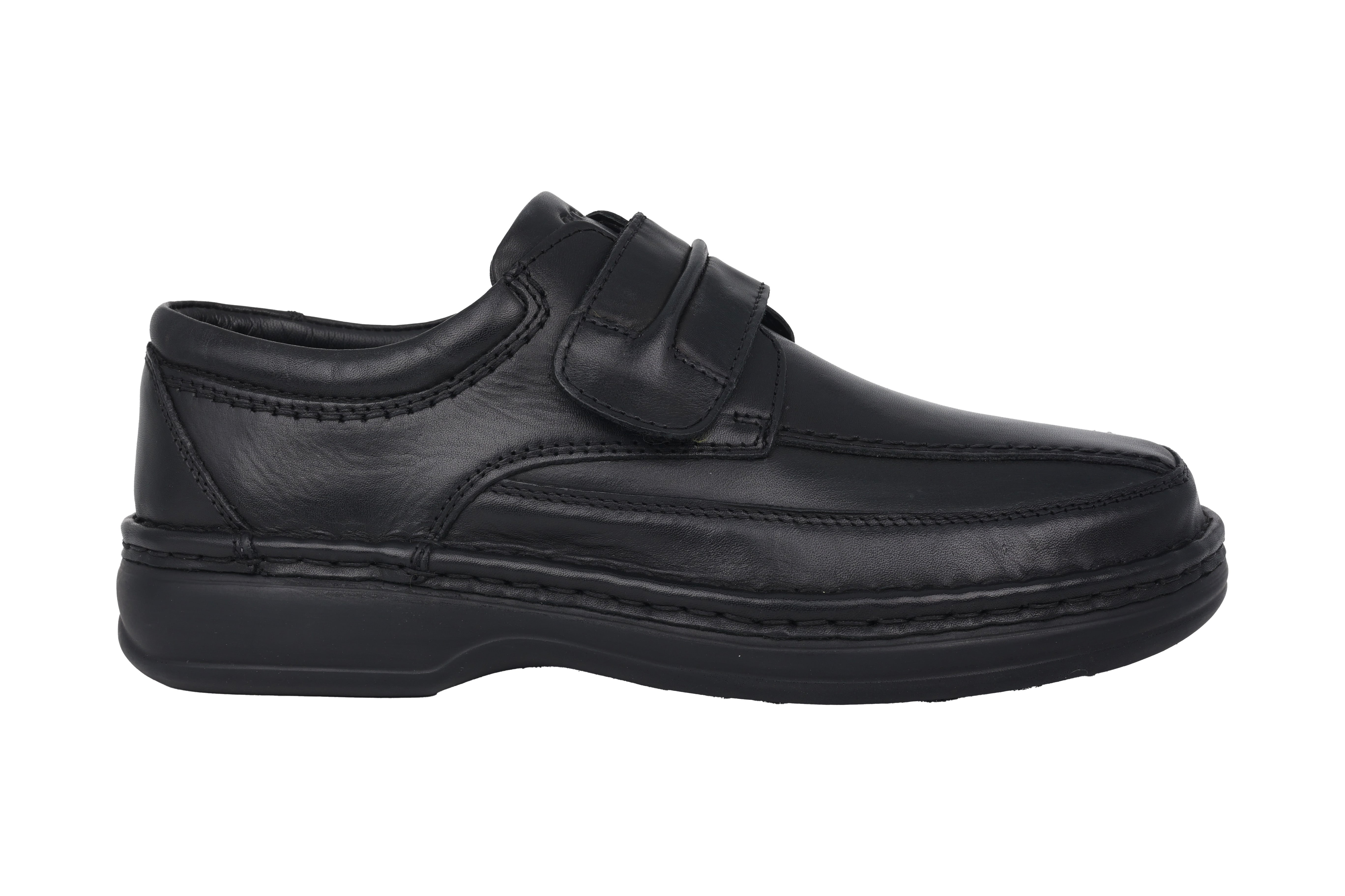 'Ben' men's very wide (K) strap shoe - Black