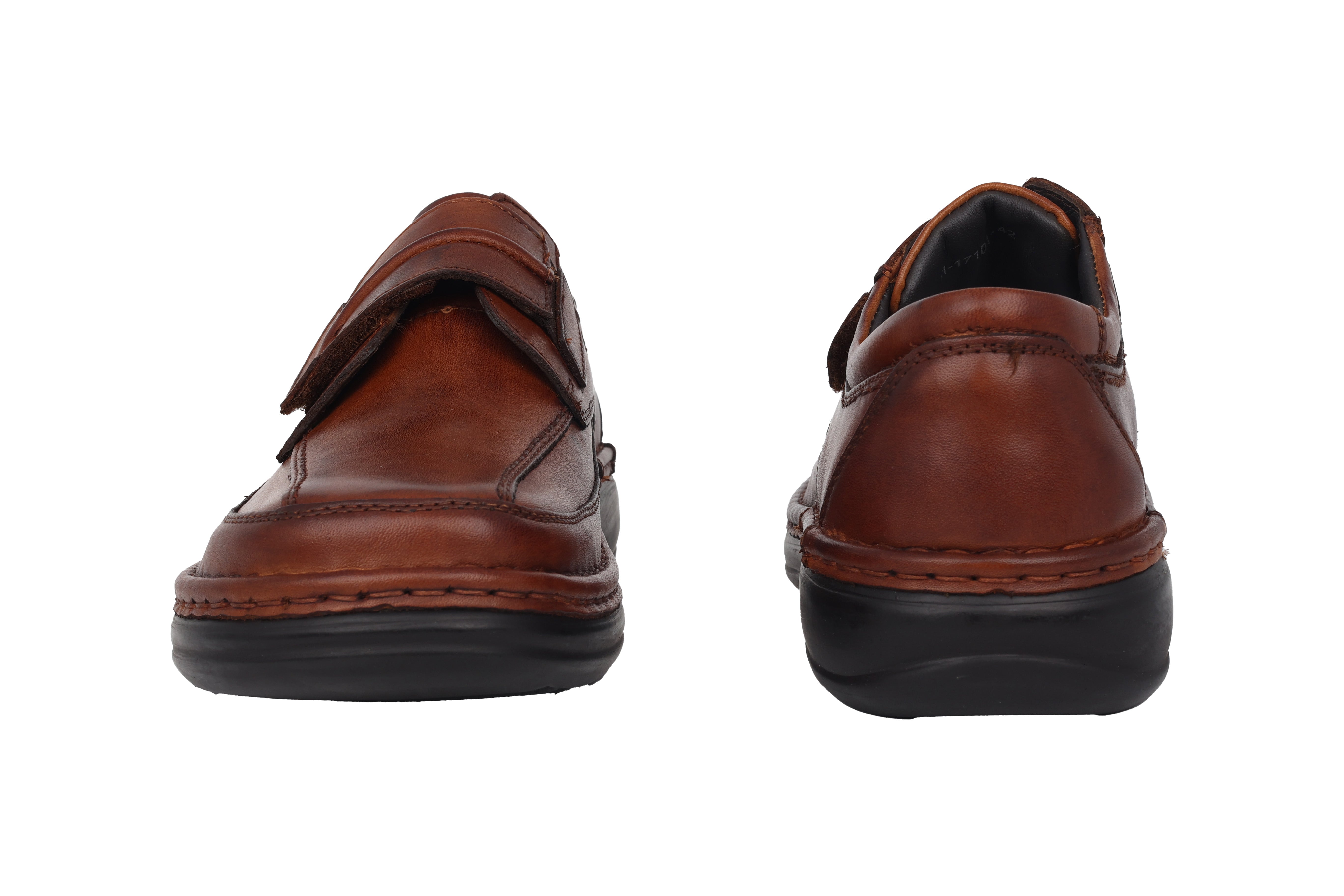 'Ben' men's vey wide (K) strap shoe  - Brown
