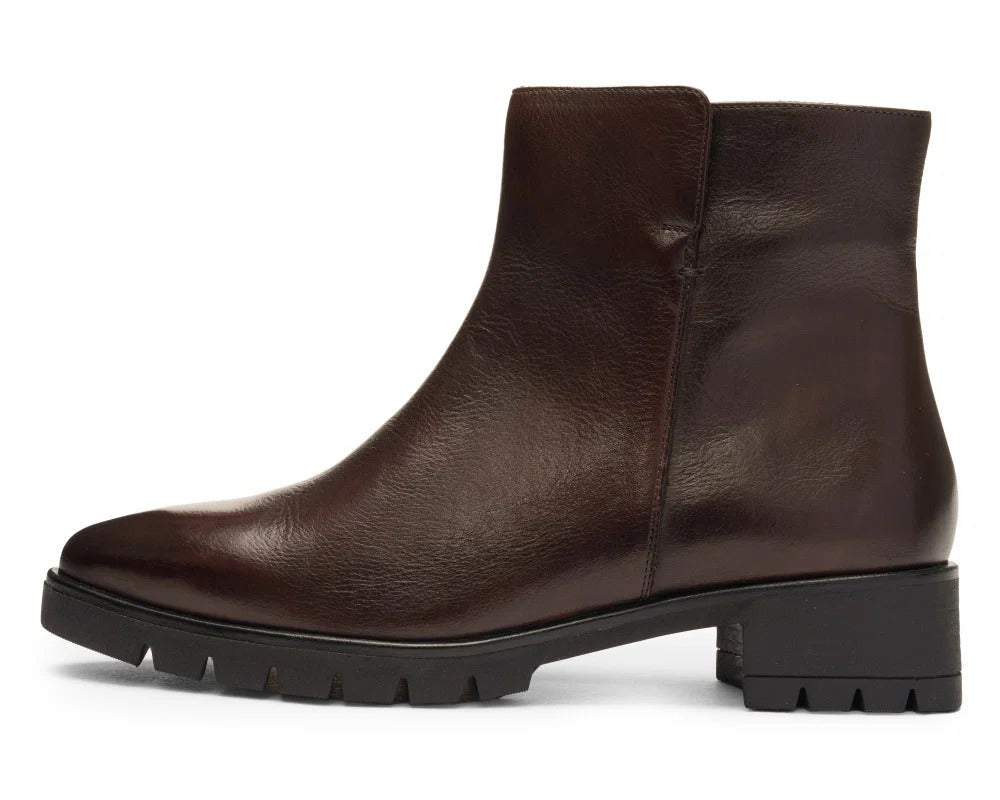 'Napoli' women's leather ankle boot - brown