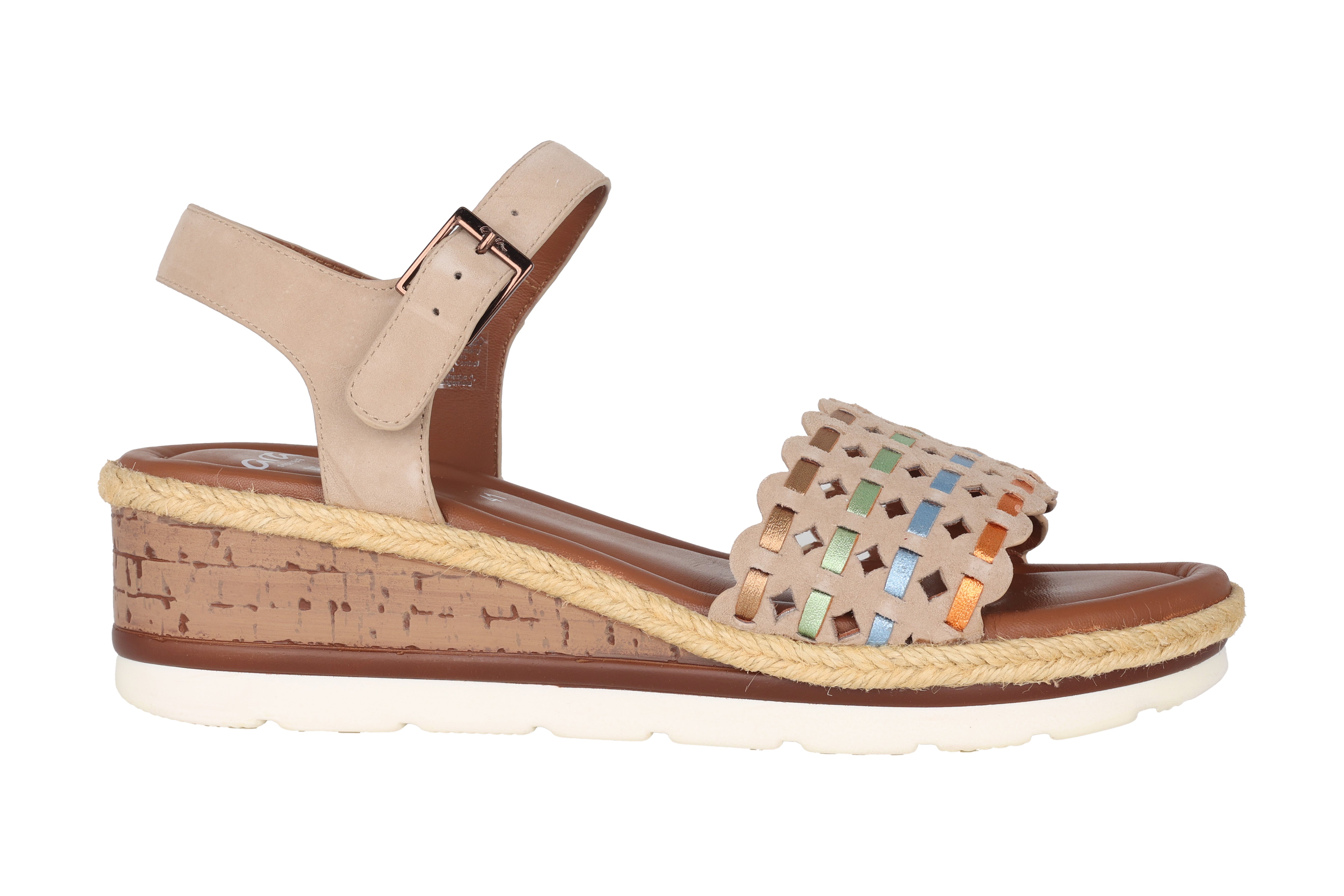 'Cadiz-S' women's sandal - Beige mix