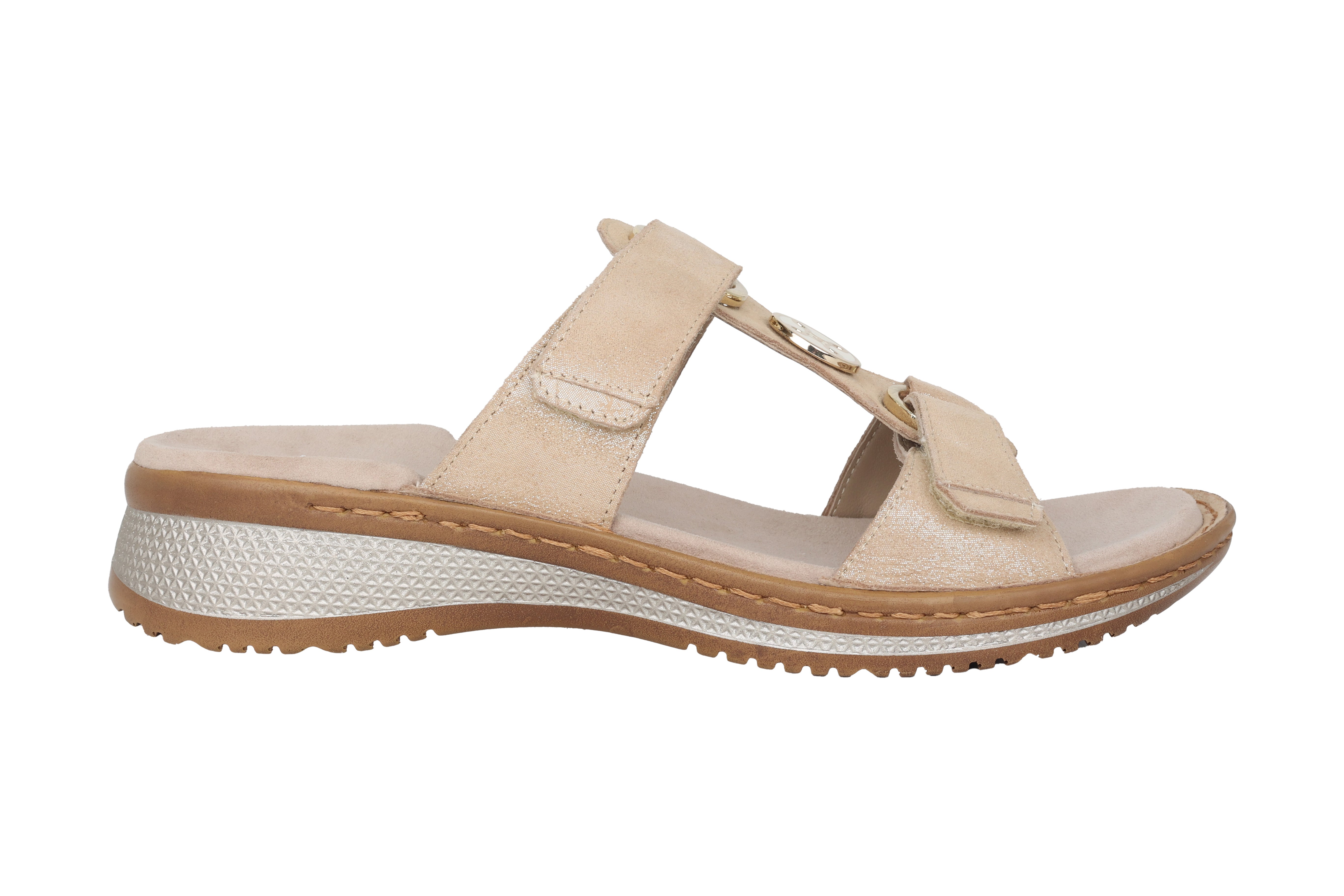 'Hawaii' women's double strap mule sandal - Beige