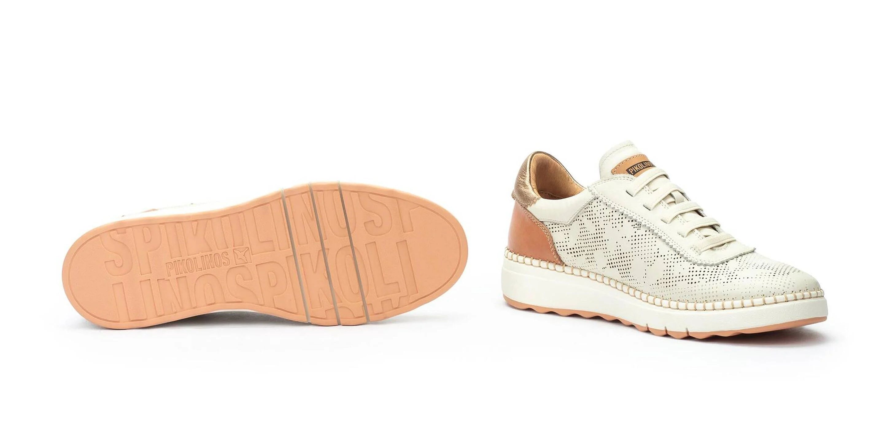 'Arenas' women's perforated sneakers - off white