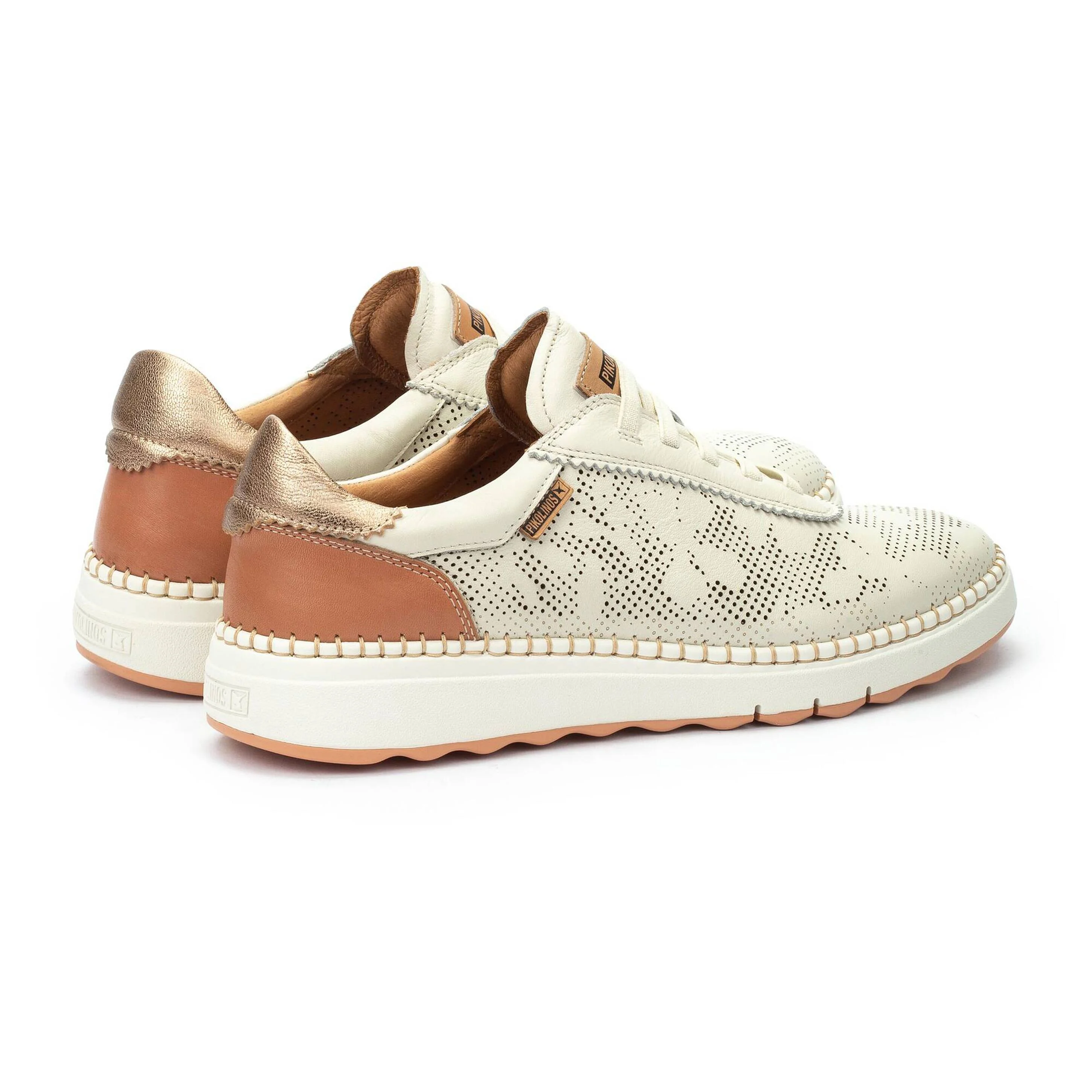 'Arenas' women's perforated sneakers - off white