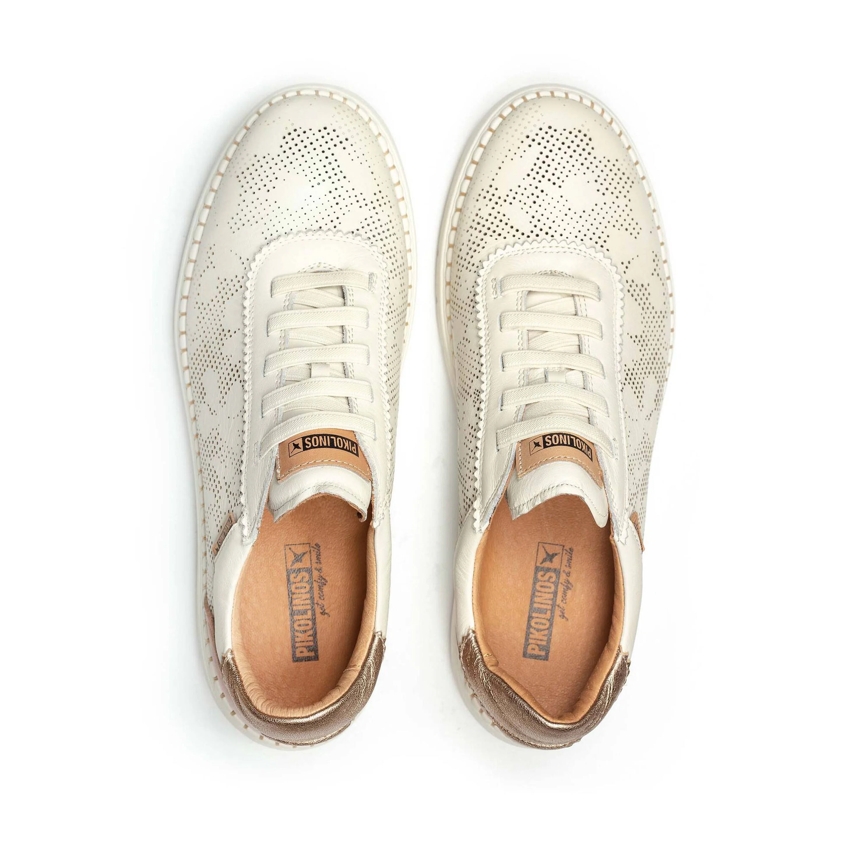 'Arenas' women's perforated sneakers - off white
