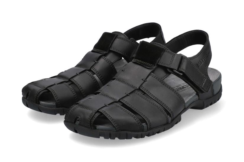 'Basile' men's semi-closed sandal - black
