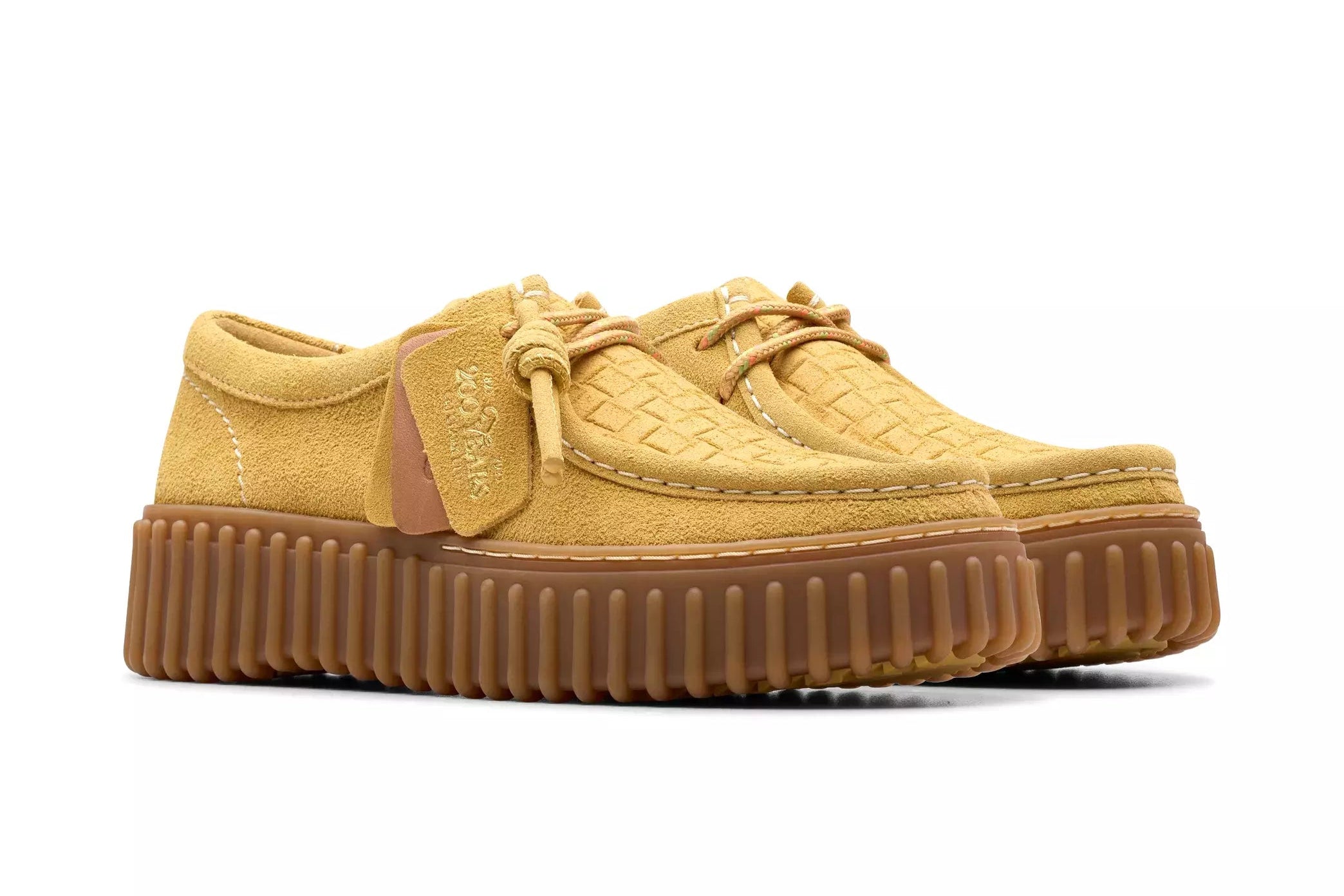 Clarks Torhill Bee - women's lace-ups - yellow suede - Chaplinshoes