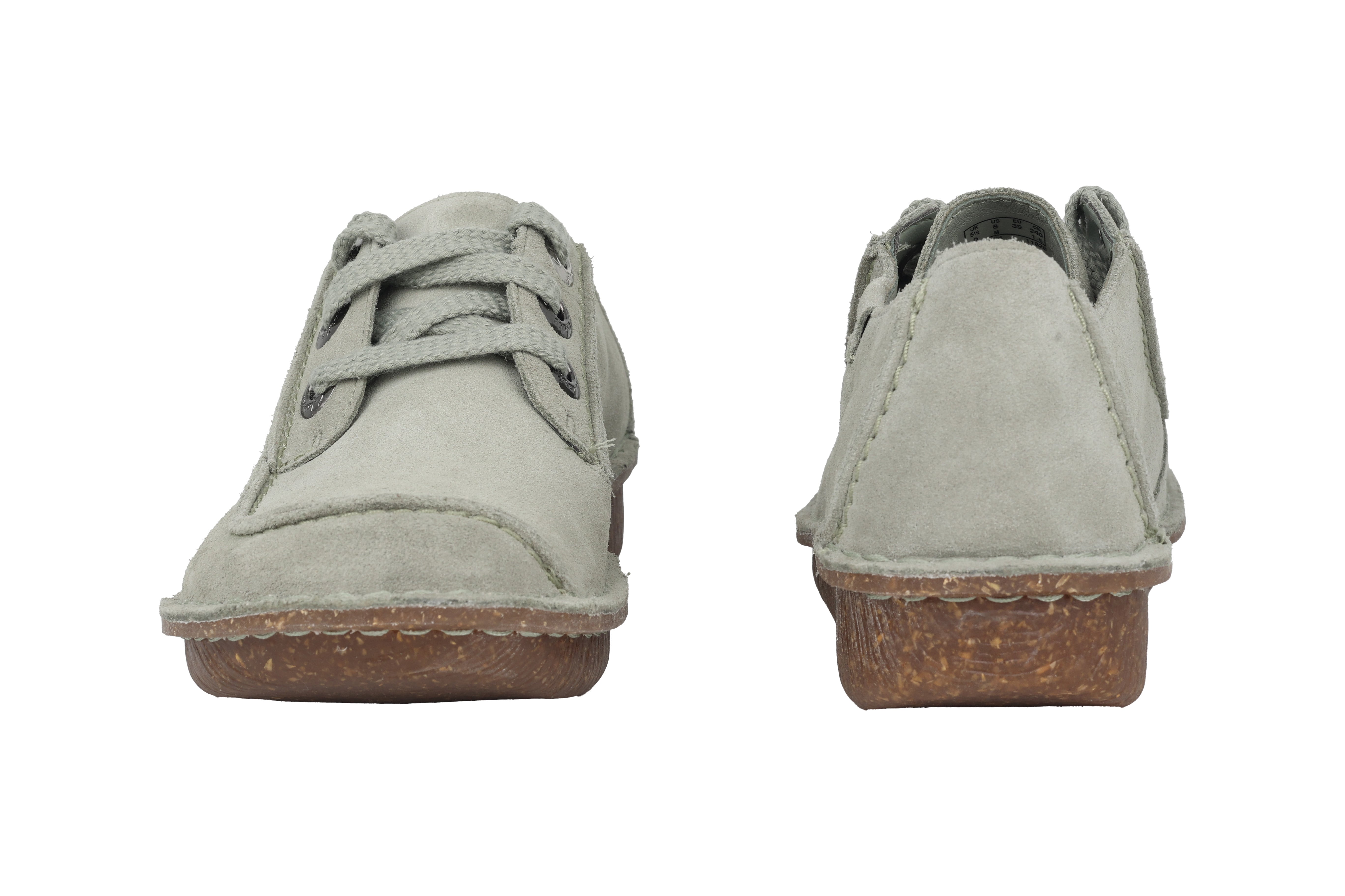 Clarks Funny Dream women's lace-ups green suede Chaplinshoes