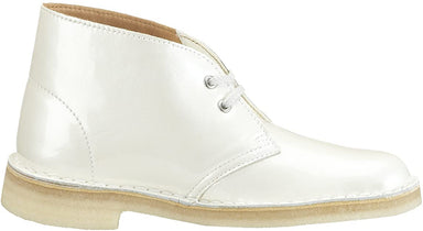 'Desert boot' women's ankle boot - White patent - Chaplinshoes'Desert boot' women's ankle boot - White patentClarks