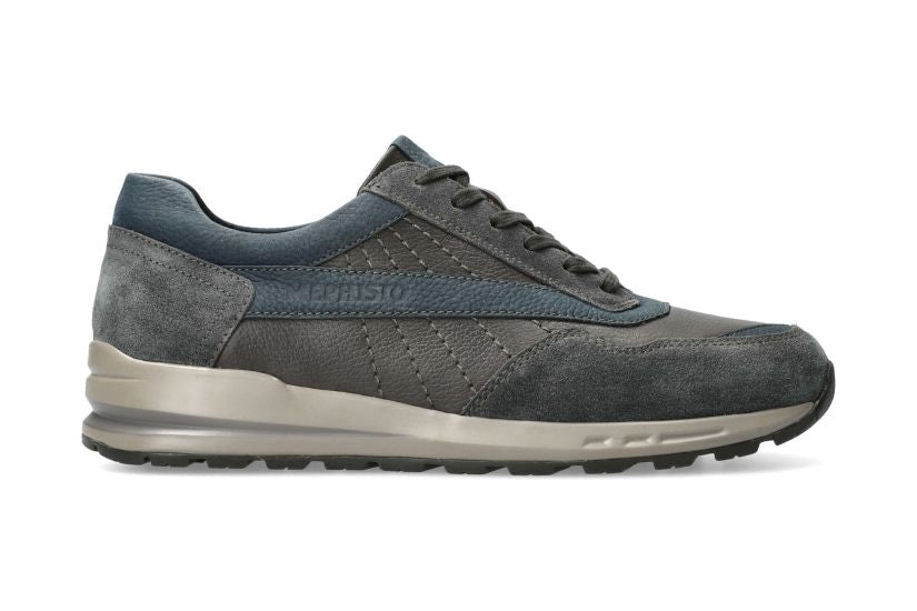 'Barth' men's ergonomic lace-up sneaker - Grey Blue