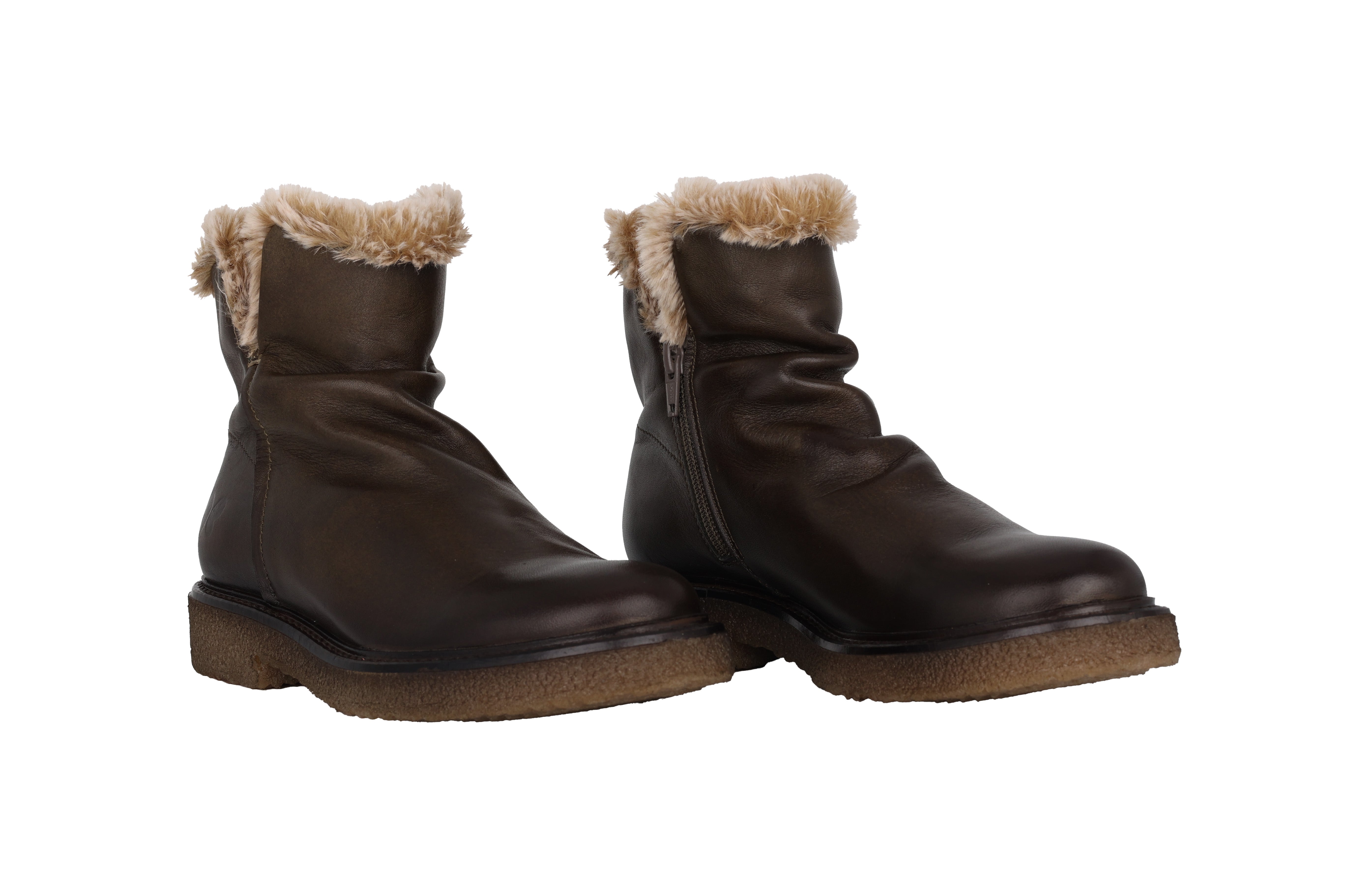 'E346' women's warmlined ankle boot - brown