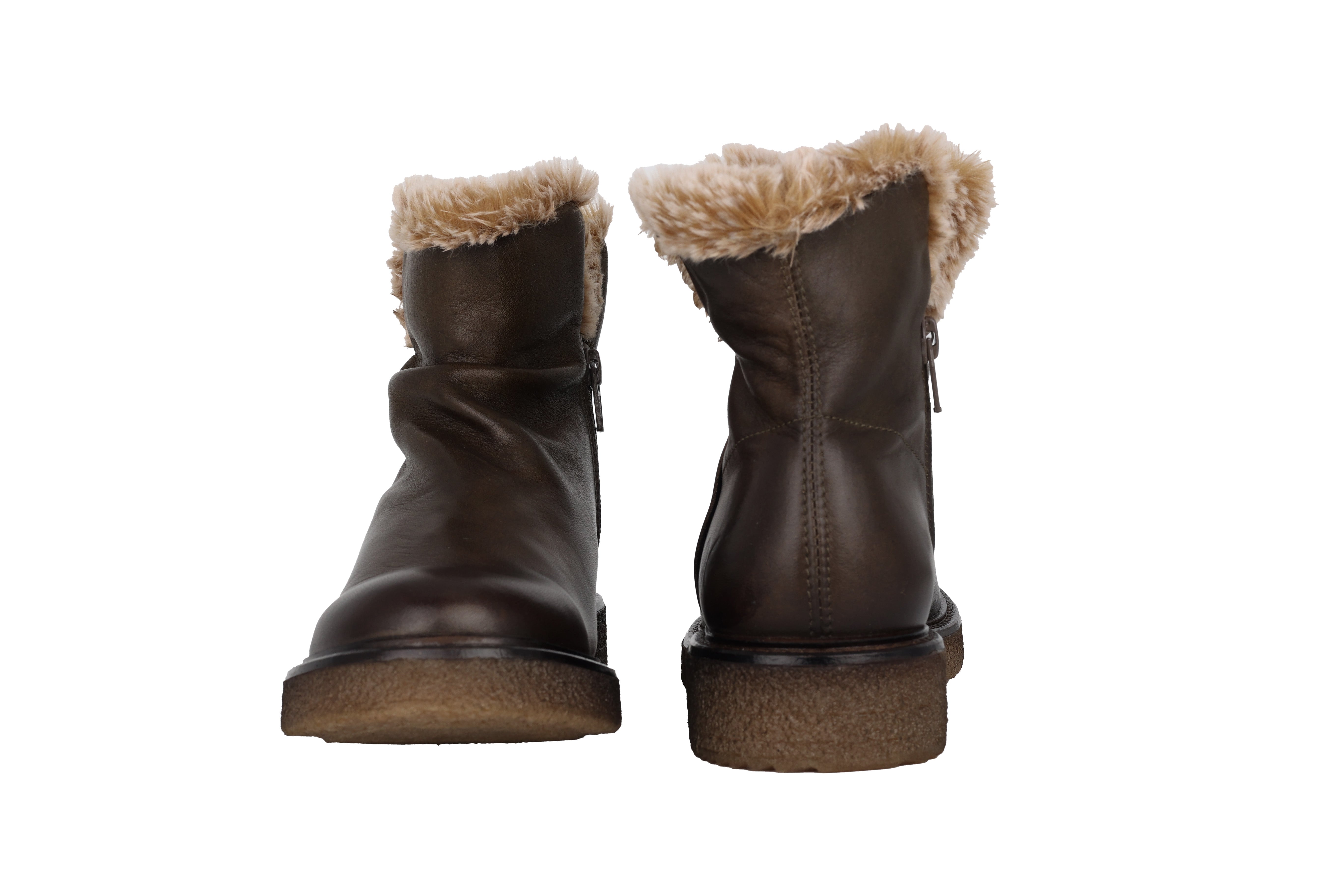 'E346' women's warmlined ankle boot - brown