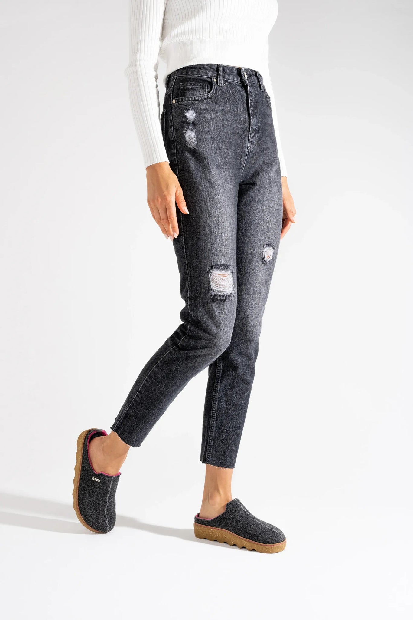 'Foggia - D' indendørs hjemmesko til kvinder - Mørk - grå - Chaplinshoes'Foggia - D' indendørs hjemmesko til kvinder - Mørk - gråRohde