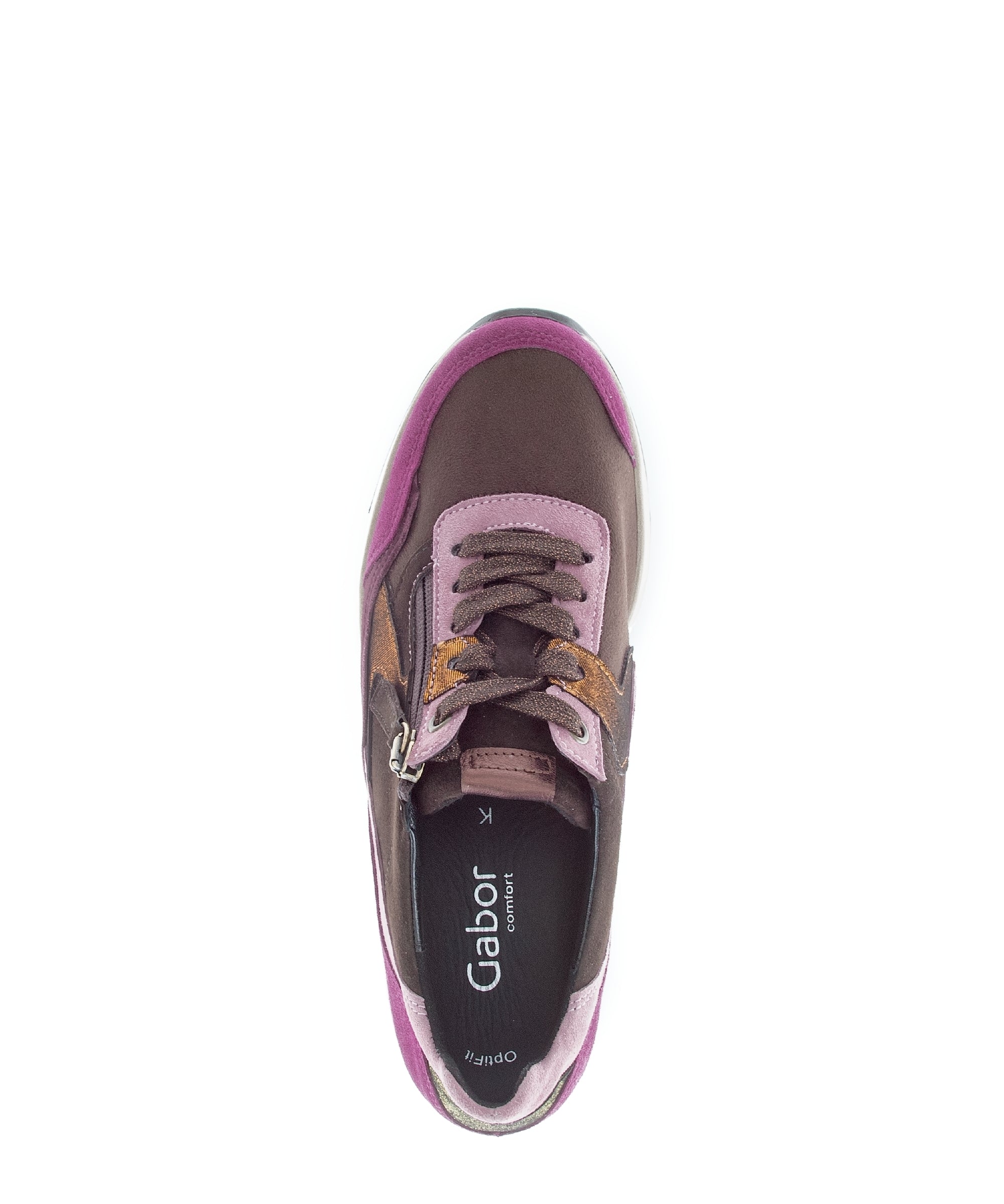 '56.306.61' women's very wide (K) lace-zip sneaker - Purple