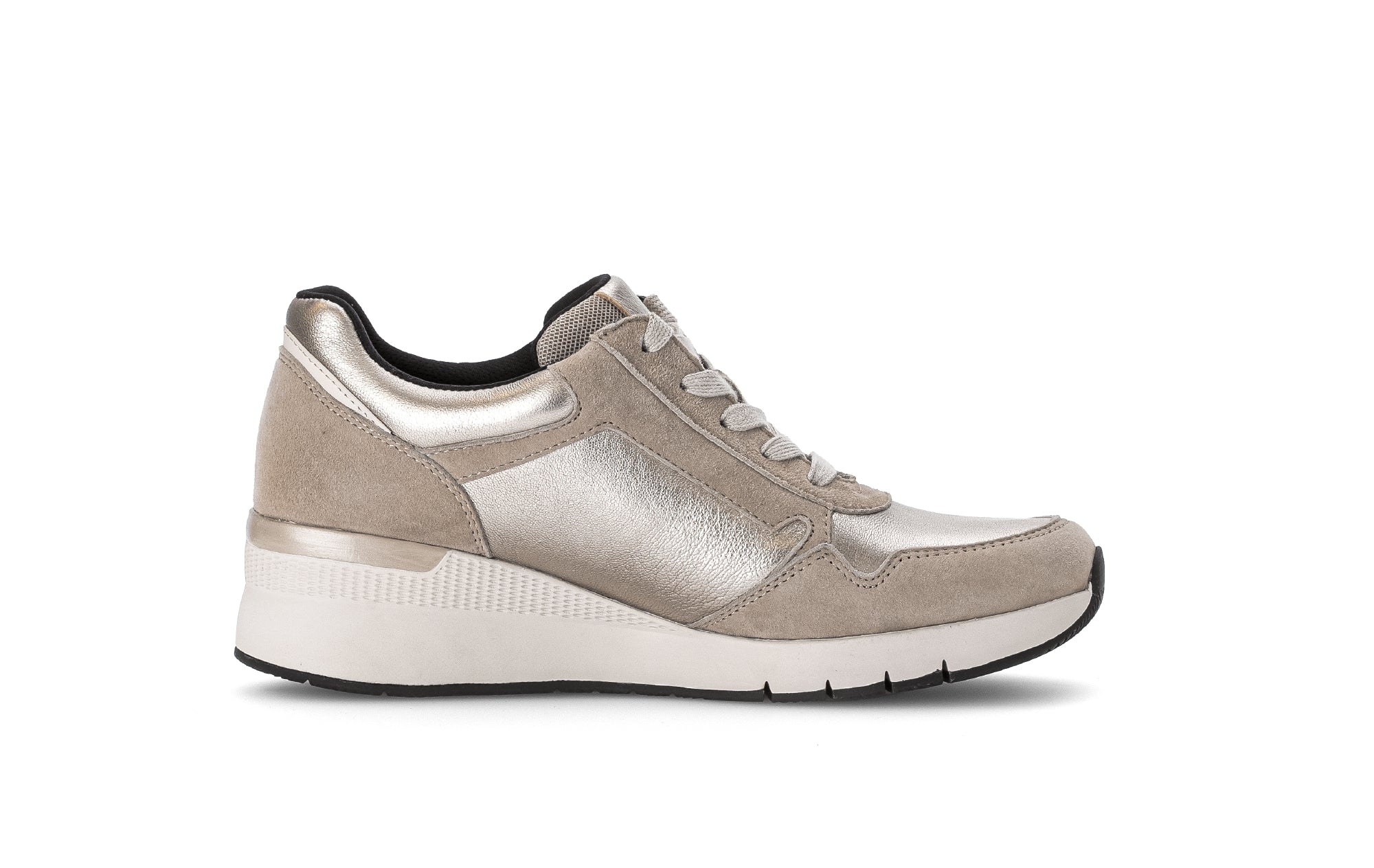 '56.418.82' women's lace-zip sneaker - Beige zilver mix