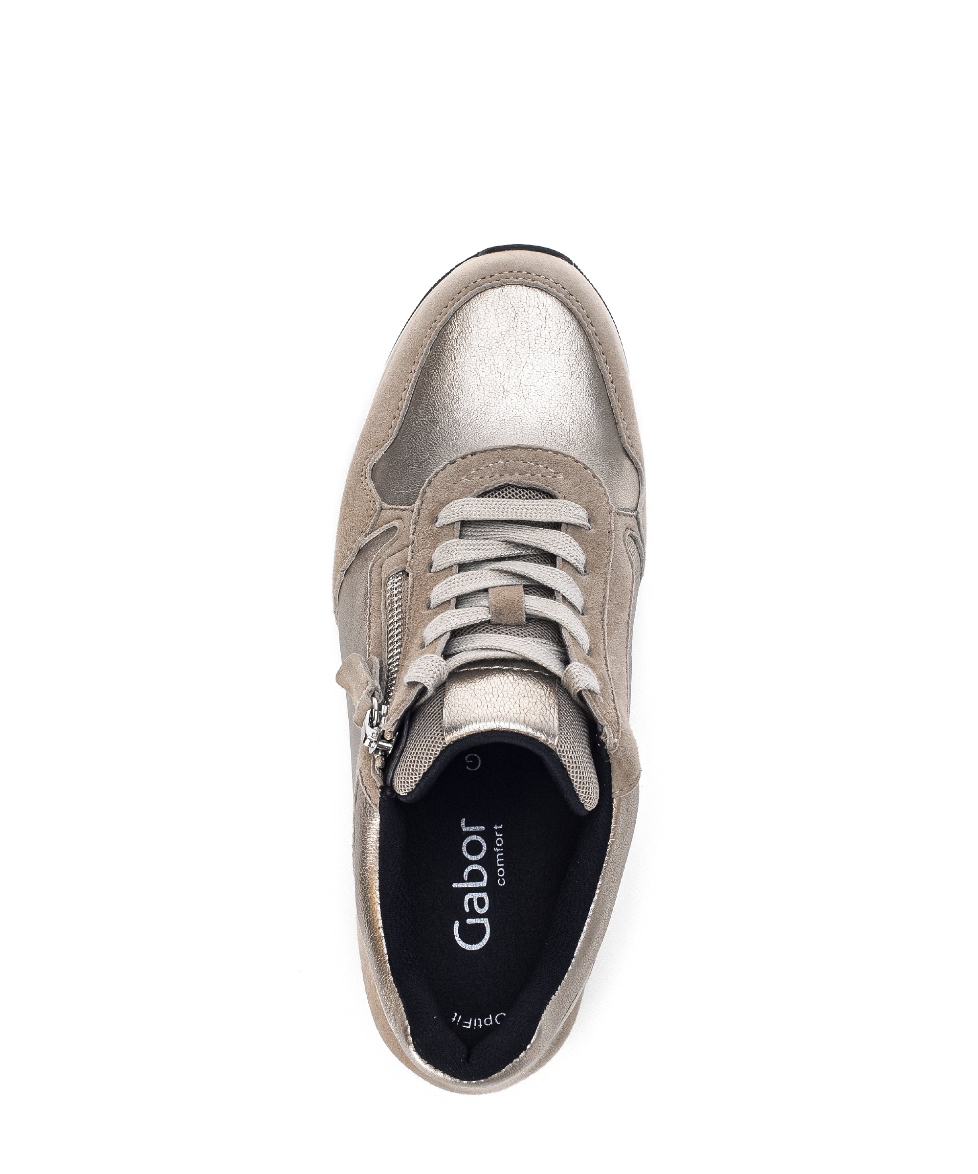 '56.418.82' women's lace-zip sneaker - Beige zilver mix