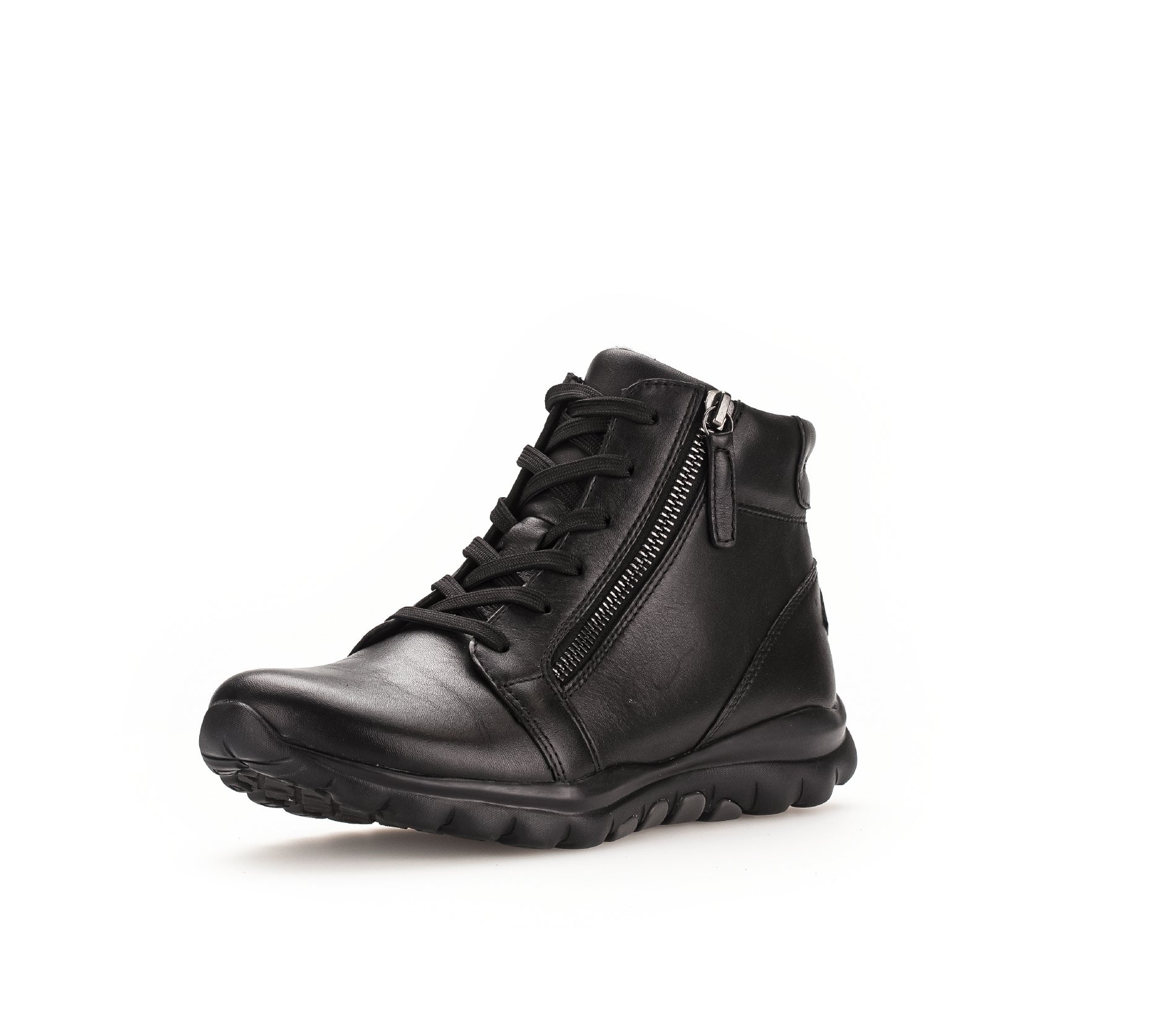 '56.868.57' women's walking rolling zip-lace boot - Black