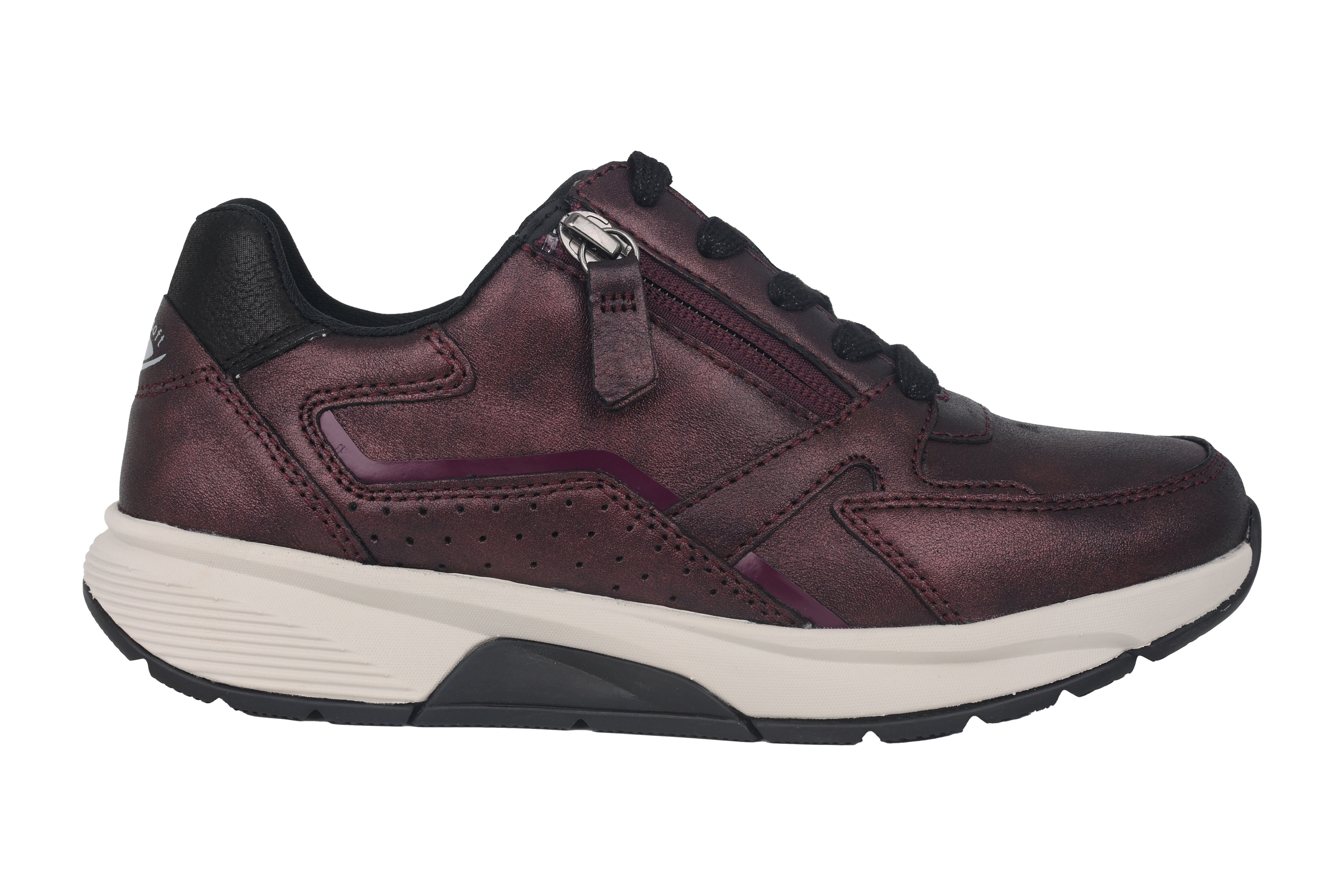 Oprolbare damesschoenen met vetersluiting '56.878.88' - Bordeauxrood