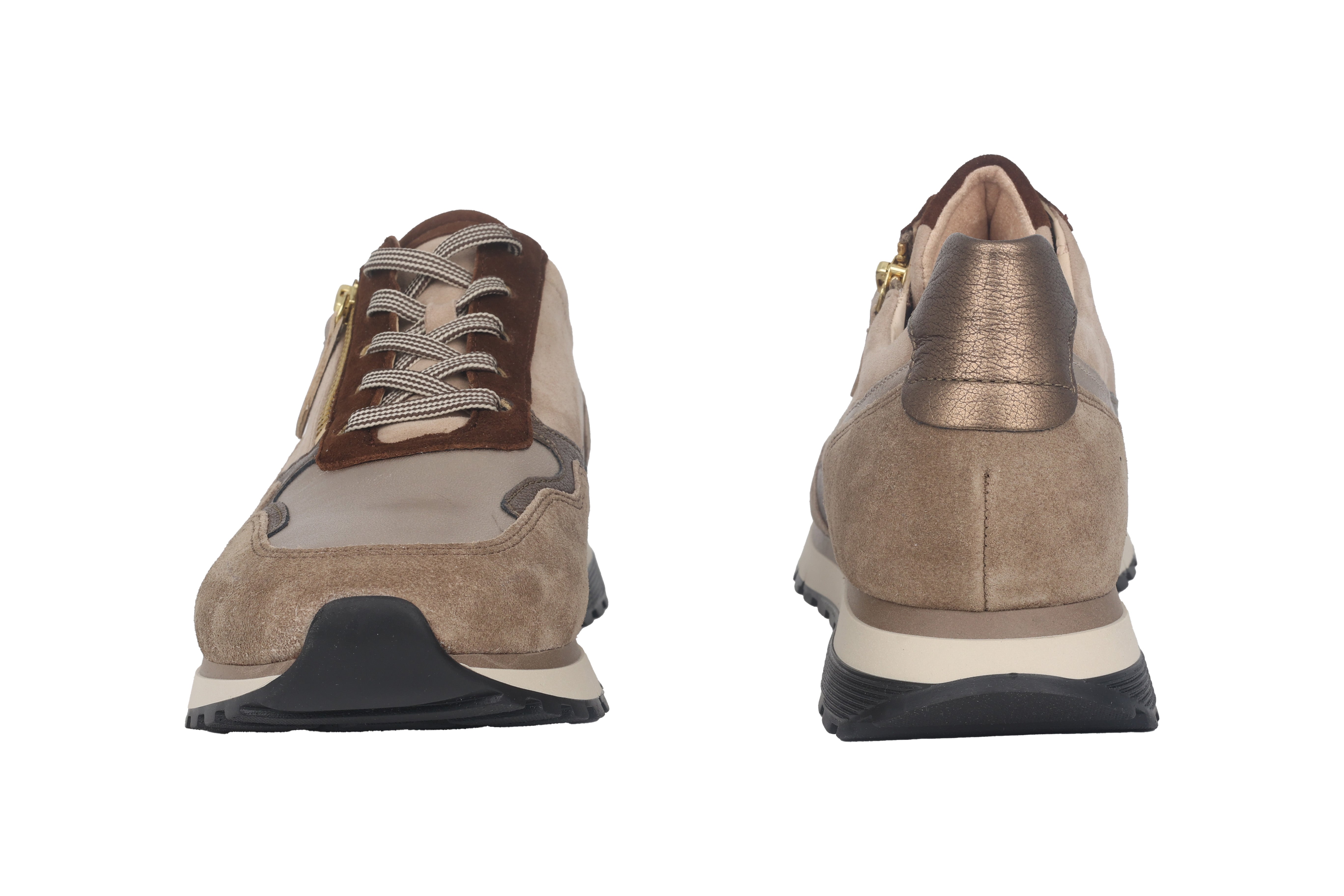 Sneaker stringata da donna con vestibilità ampia (H) '56.378.82' - Beige