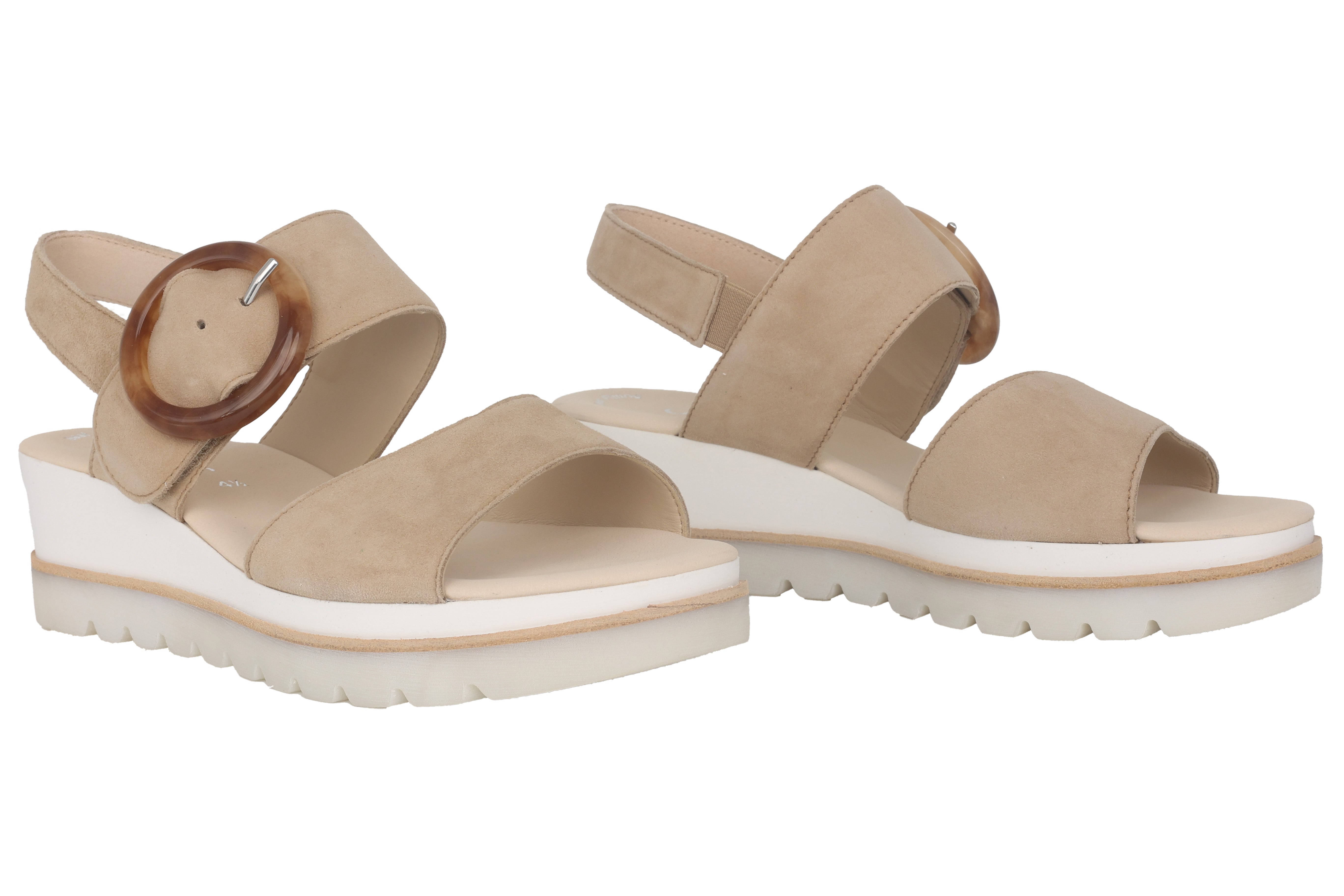 Damessandaal '44.645.14' met sleehak - Beige