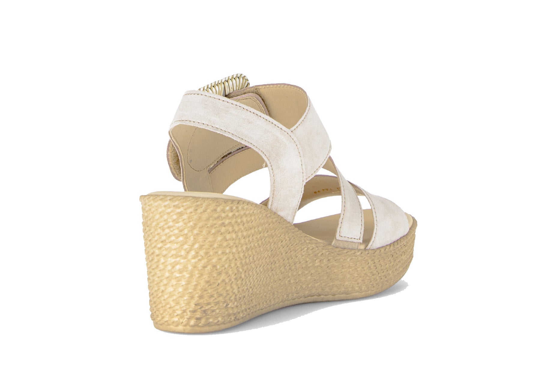 '84.771.12' sandalia con cuña para mujer - beige