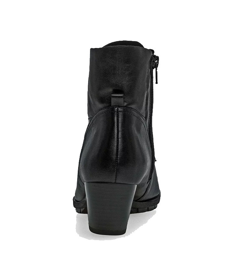 Weite Damen-Schnürstiefelette „76.605.57“ (H-Passform) – Schwarz