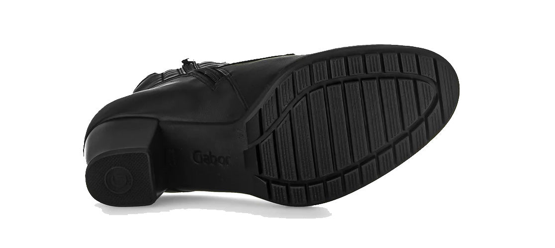 Weite Damen-Schnürstiefelette „76.605.57“ (H-Passform) – Schwarz