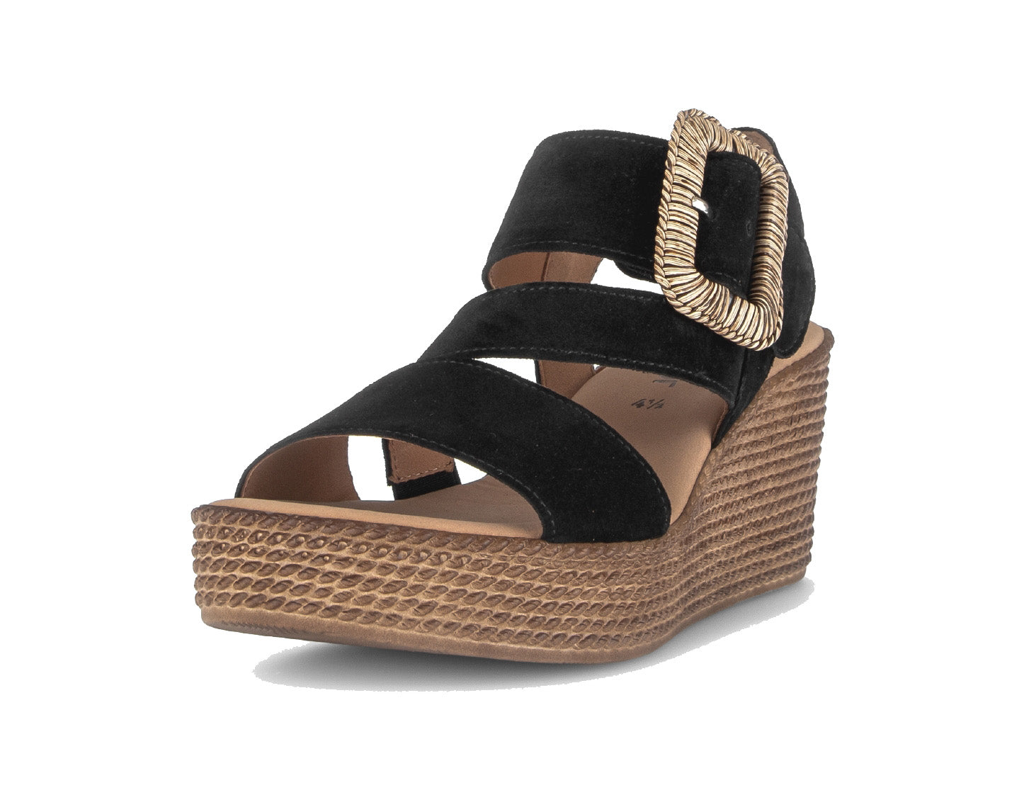 '84.771.17' women's wedge sandal - black