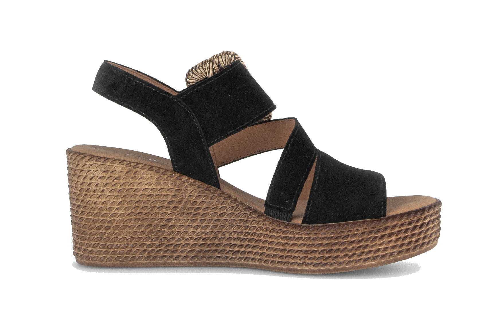 '84.771.17' women's wedge sandal - black