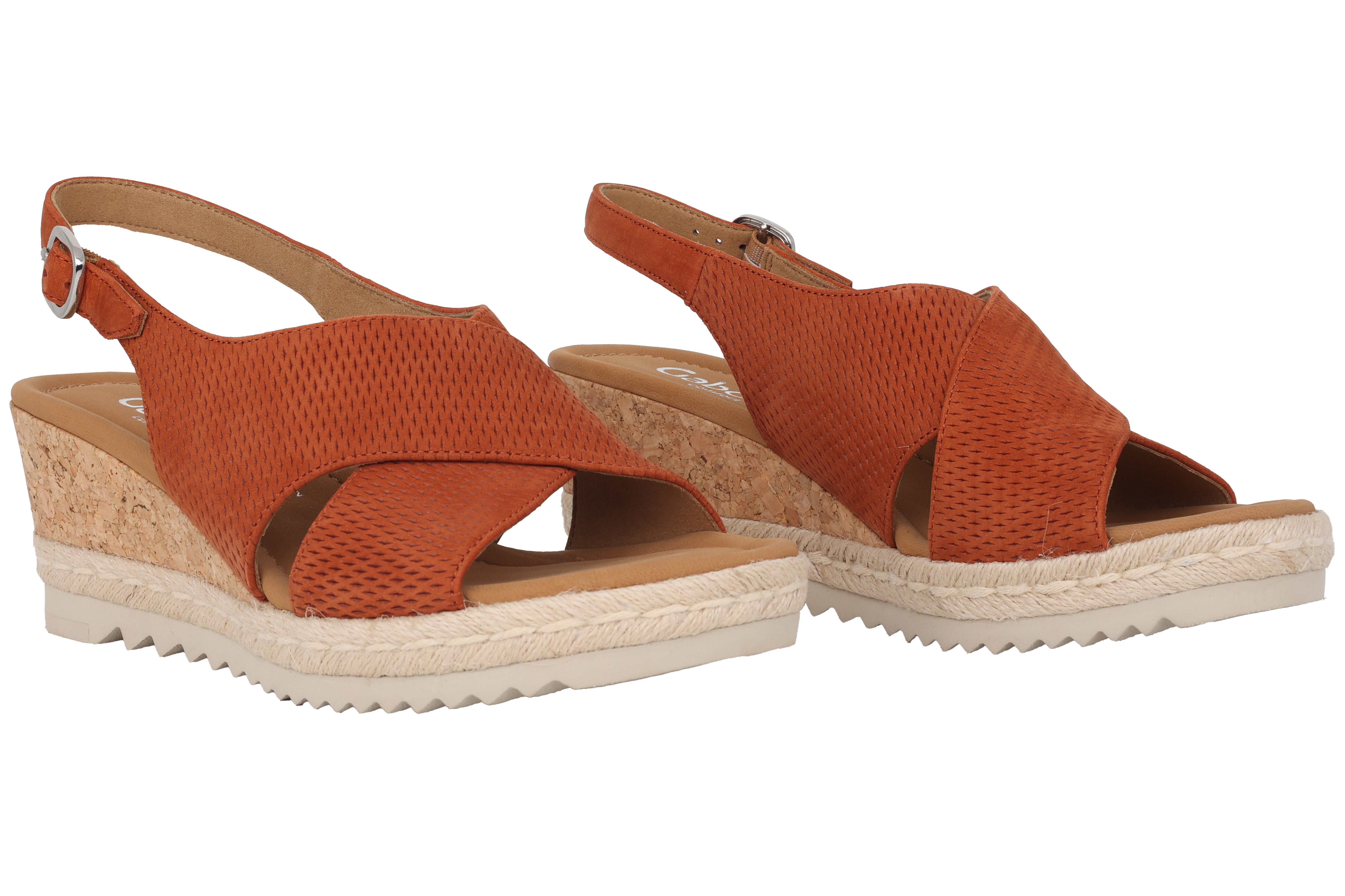 Sandały damskie na koturnie '62.831.49' - Brązowe