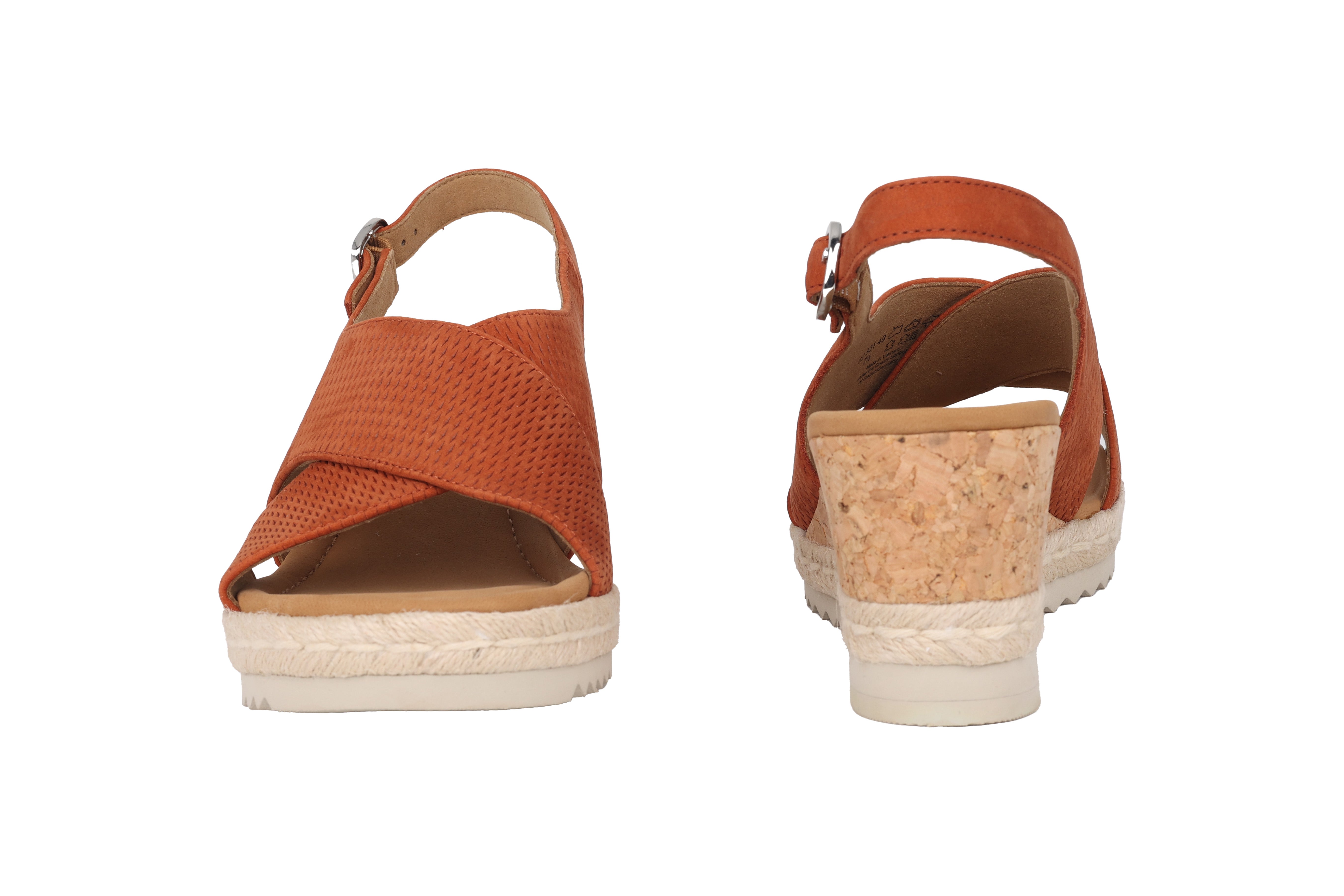 Sandały damskie na koturnie '62.831.49' - Brązowe