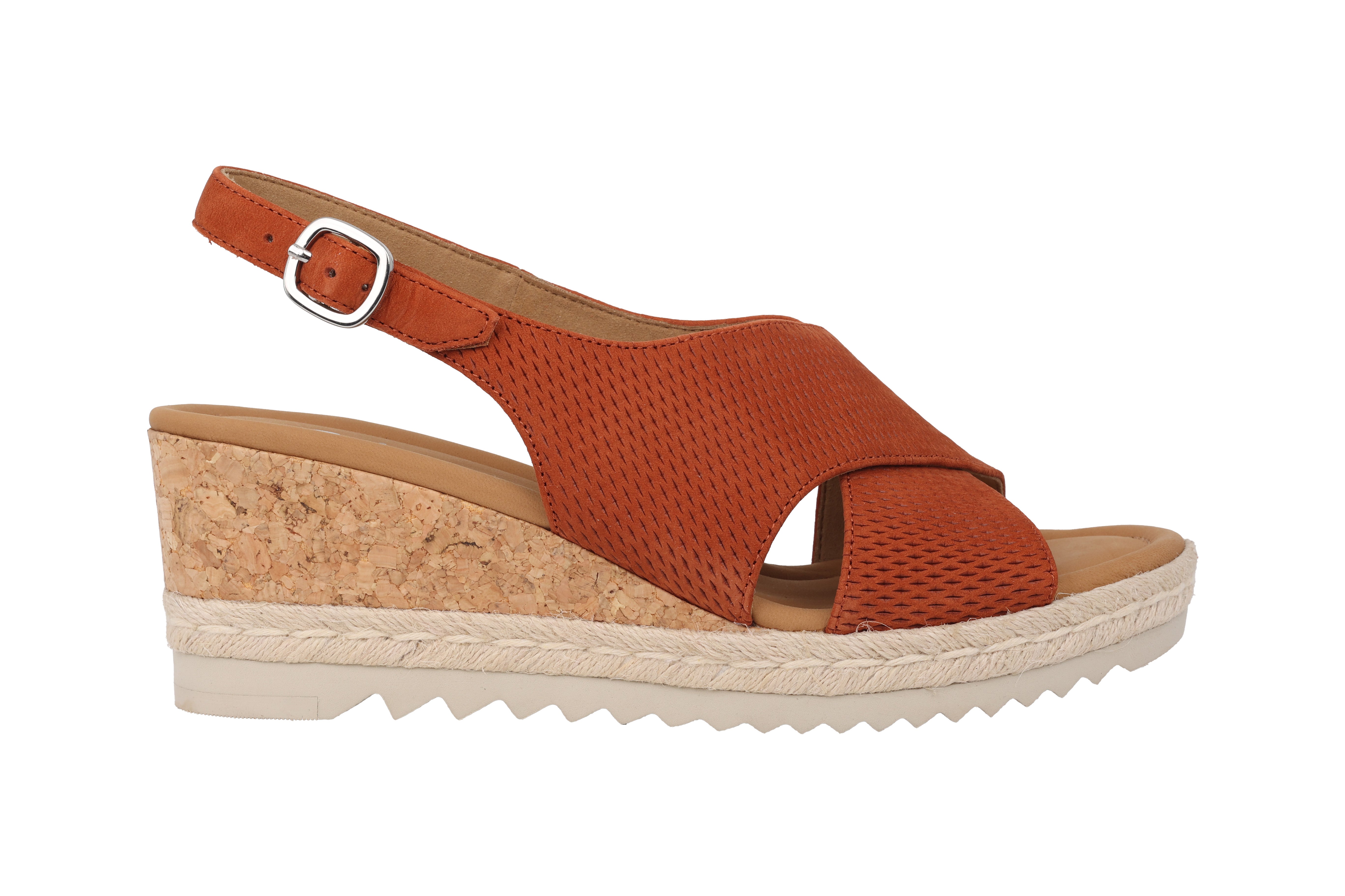 Sandały damskie na koturnie '62.831.49' - Brązowe