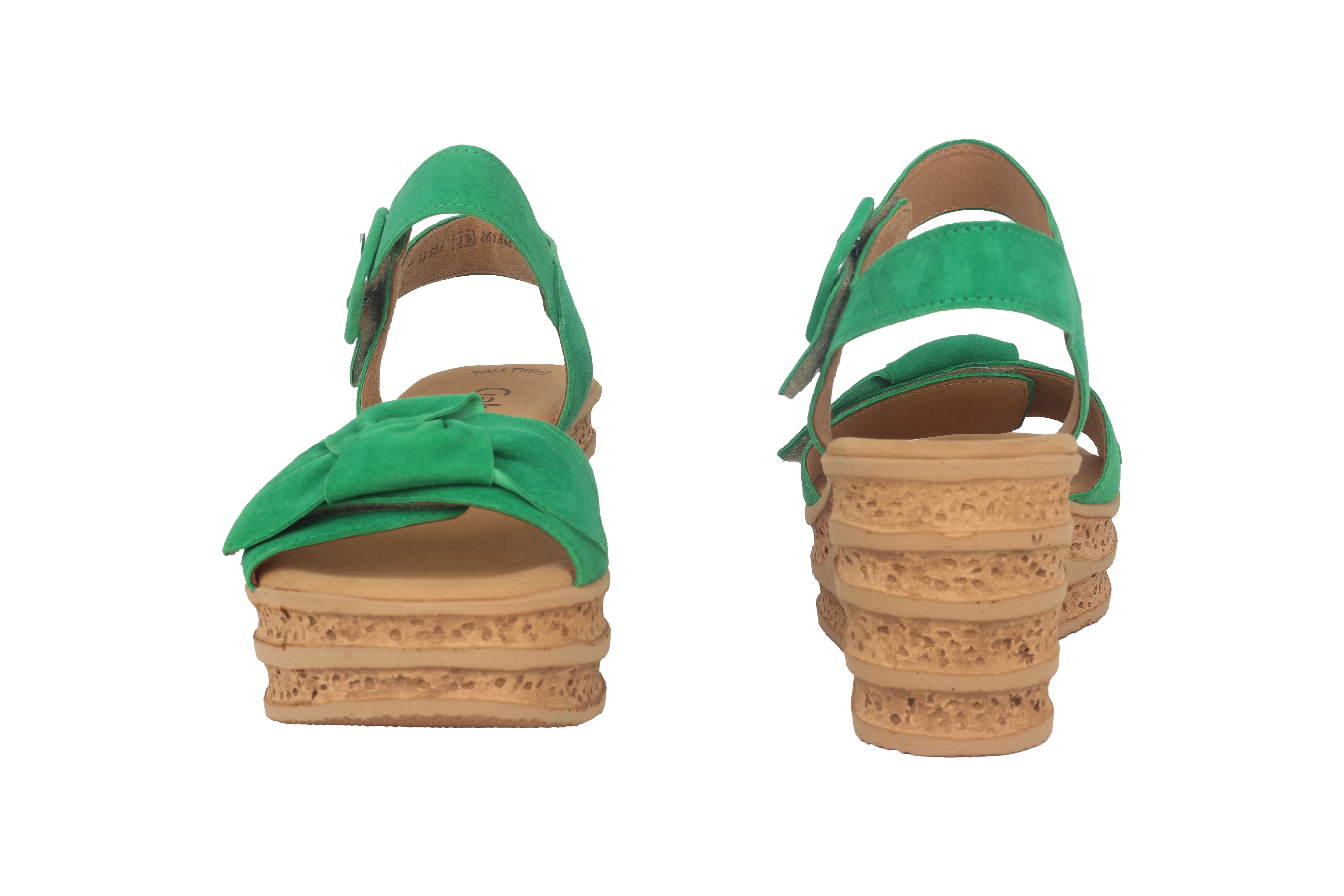 sandalo con zeppa da donna '44.653.19' - verde